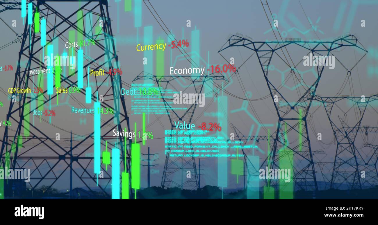 Immagine dell'elaborazione dei dati su pylon Foto Stock