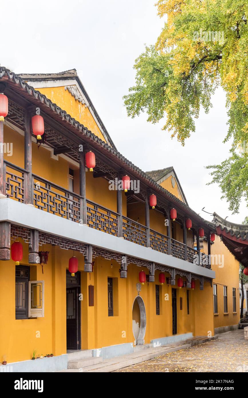 Paesaggio del Tempio di Dinghui, Suzhou, Cina Foto Stock