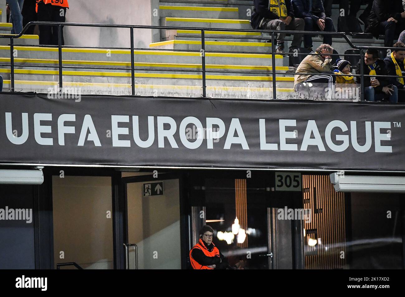 Bruxelles, Belgio. 15th Set, 2022. Illustrazione durante la UEFA Europa League, partita di calcio del Gruppo D tra Royale Union Saint Gilloise e Malmo FF il 15 settembre 2022 al King Power allo stadio Den Dreef di Lovanio, Belgio - Foto Matthieu Mirville / DPPI Credit: DPPI Media/Alamy Live News Foto Stock