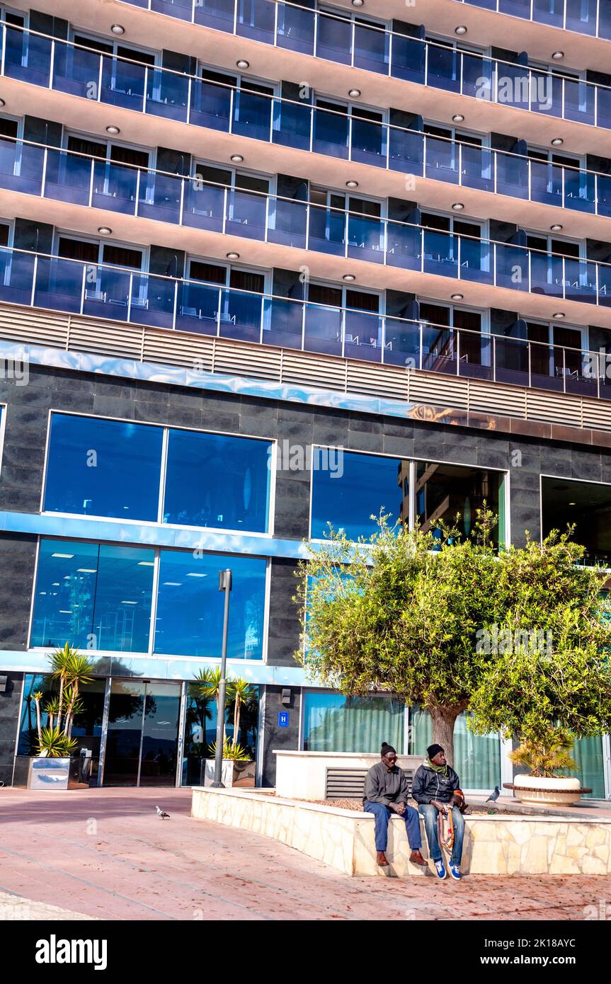 vista generale delle camere di un moderno hotel di alta classe. Foto Stock