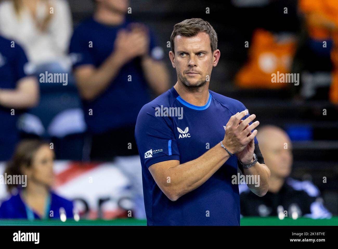 Emirates Arena, Glasgow, Regno Unito. 16th Set, 2022. Davis Cup Tennis, Gran Bretagna contro Paesi Bassi: Daniel Evans contro Tallon Griekspoor. Credit: Action Plus Sports/Alamy Live News Foto Stock