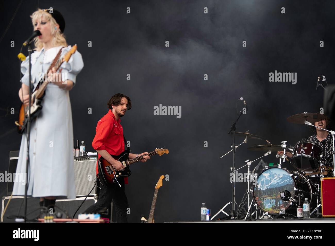 Band britannica, di Brighton, suonando al Tempelhof Sounds Festival di Berlino, Germania Foto Stock