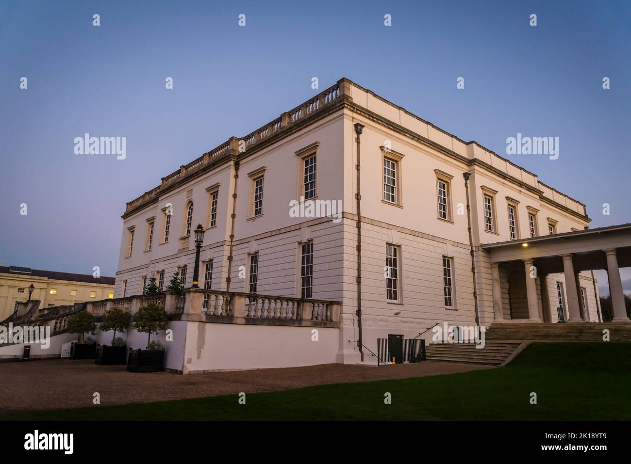 La Queen's House, un'ex residenza reale costruita all'inizio del 17th° secolo e progettata in stile palladiano da Inigo Jones, Greenwich, Londra, Inghilterra, Regno Unito Foto Stock