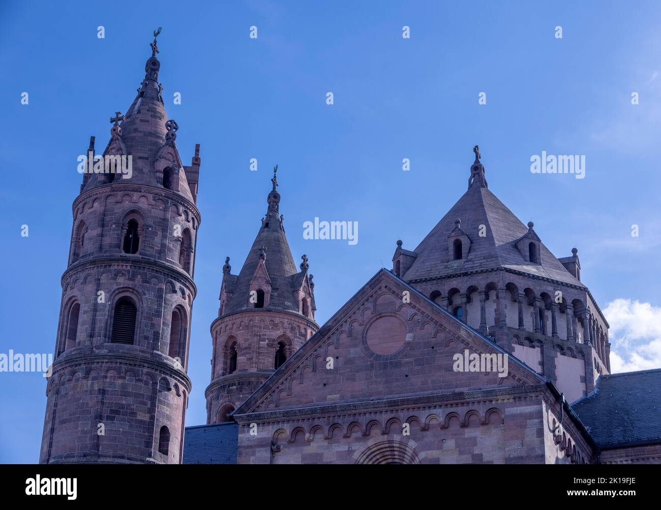 Cattedrale di San Pietro, Wormser Dom, Worms, Renania-Palatinato, Germania Foto Stock