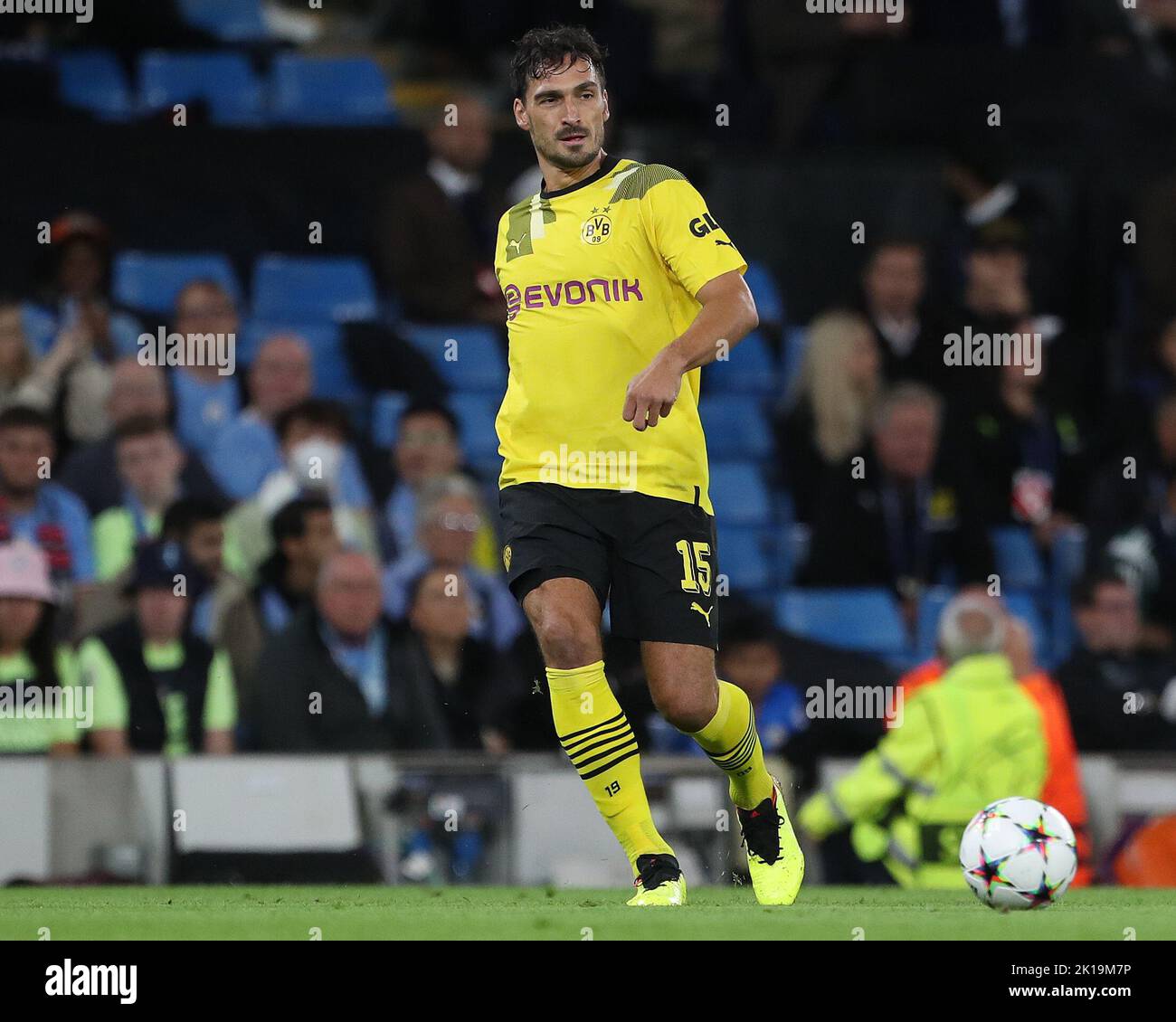 Tappetini Hummels di Borussia Dortmund durante la partita di UEFA Champions League Group G tra Manchester City e Borussia Dortmund allo stadio Etihad di Manchester mercoledì 14th settembre 2022. (Credit: Marco Fletcher | NOTIZIE MI) Credit: NOTIZIE MI & Sport /Alamy Live News Foto Stock