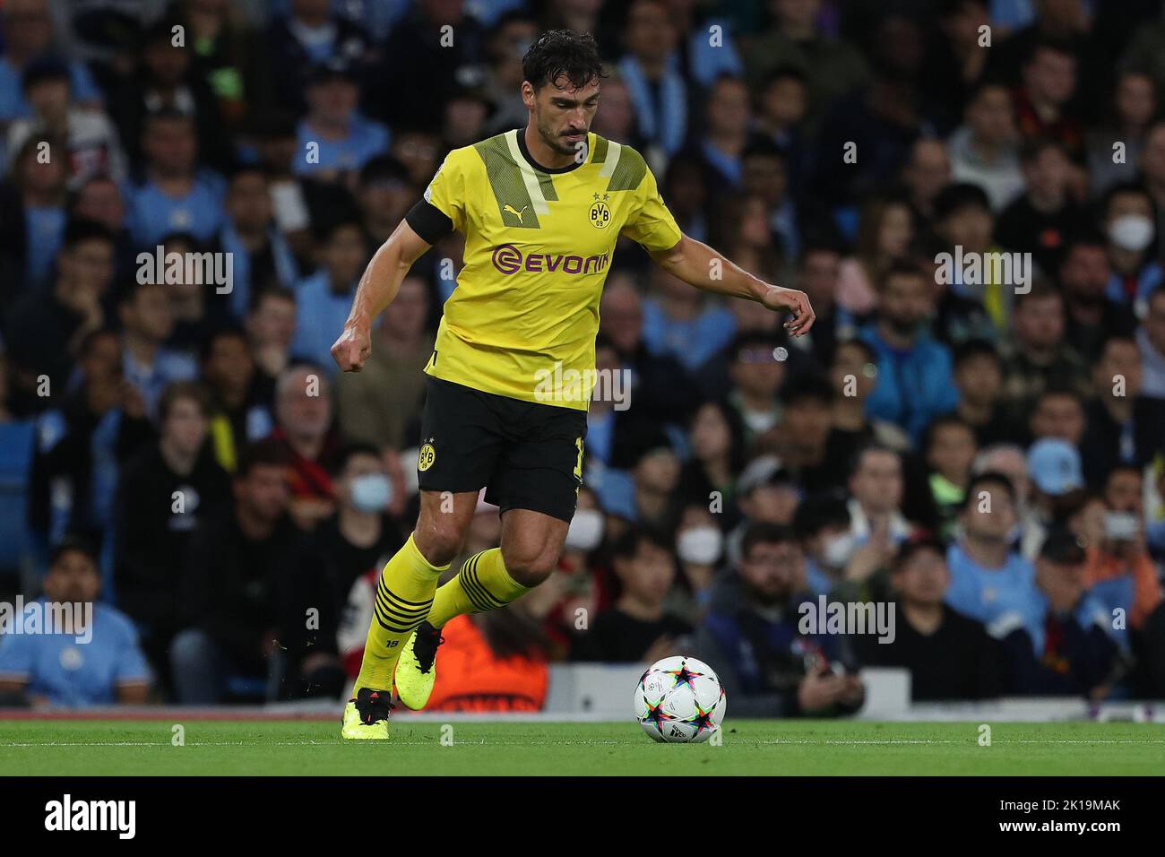 Tappetini Hummels di Borussia Dortmund durante la partita di UEFA Champions League Group G tra Manchester City e Borussia Dortmund allo stadio Etihad di Manchester mercoledì 14th settembre 2022. (Credit: Marco Fletcher | NOTIZIE MI) Credit: NOTIZIE MI & Sport /Alamy Live News Foto Stock