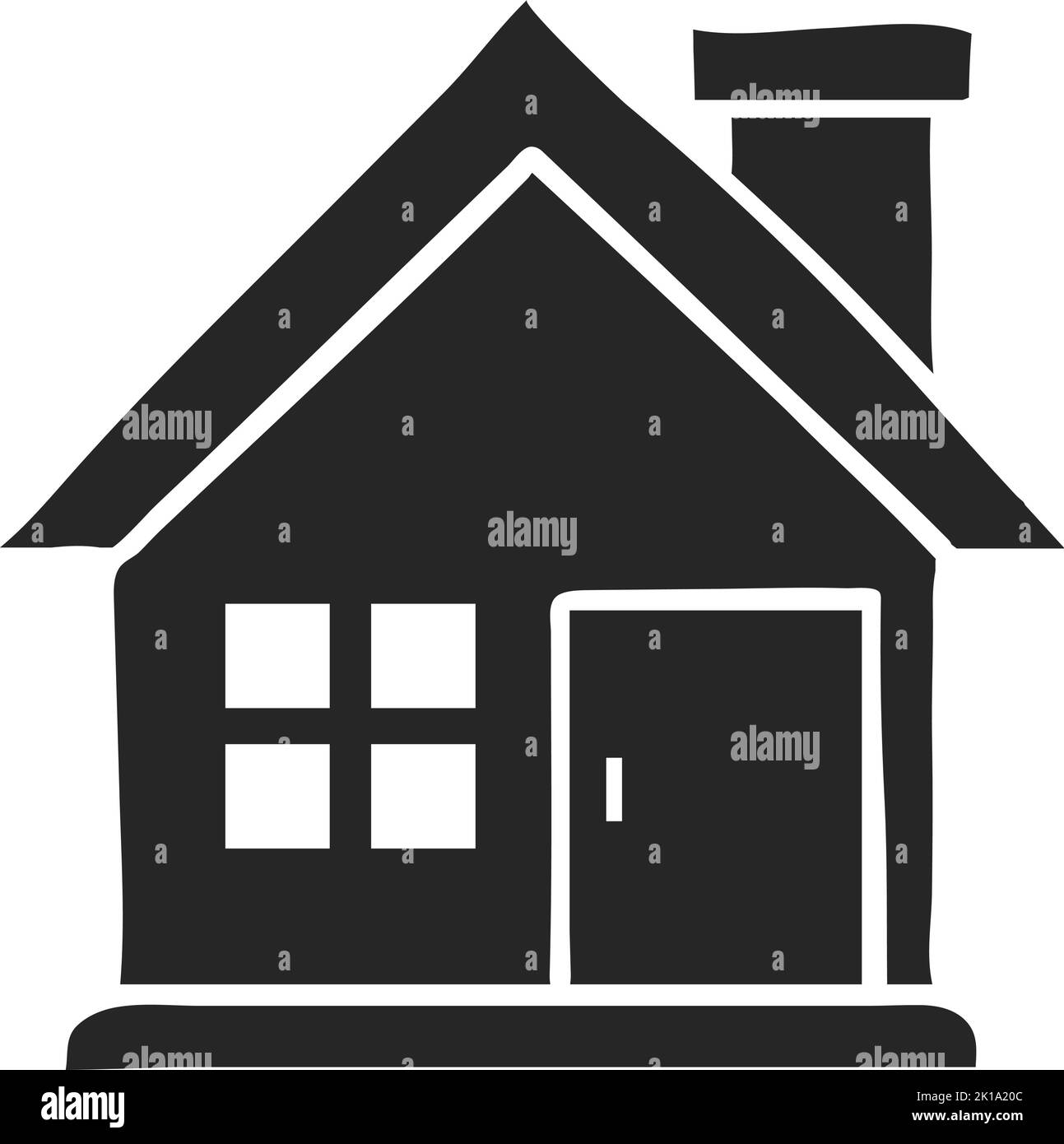 Illustrazione vettoriale del pulsante Home disegnato a mano Illustrazione Vettoriale