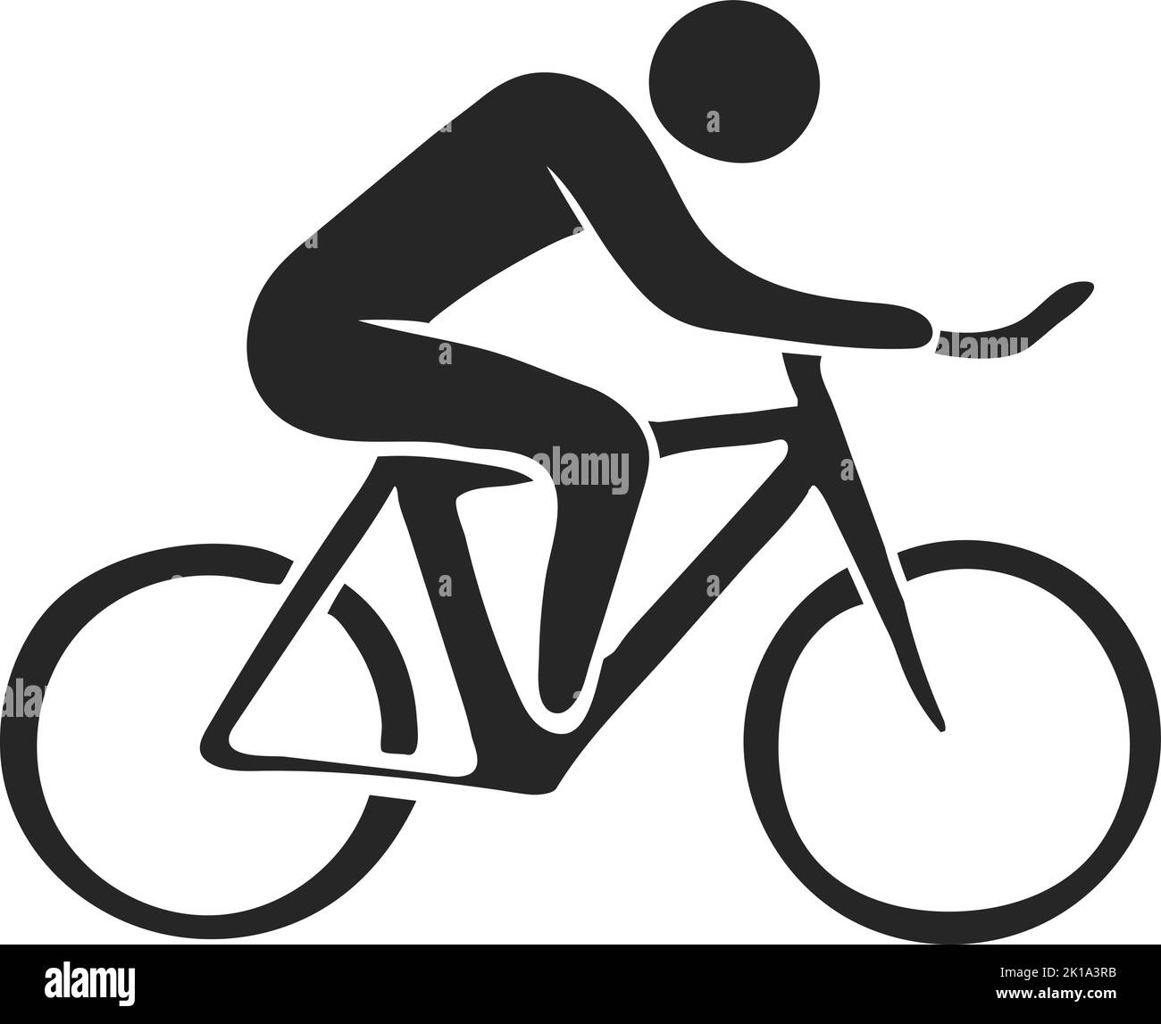 Disegno a mano del vettore di Mountain Biker Illustrazione Vettoriale