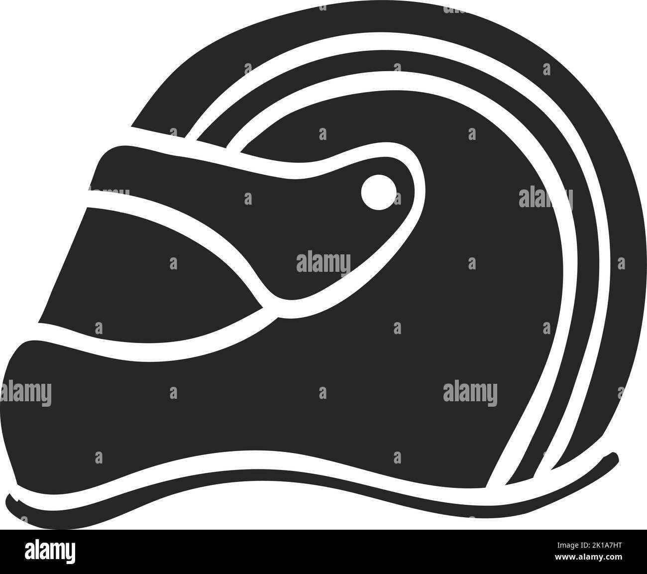 Illustrazione vettoriale dell'elmetto per moto disegnato a mano Illustrazione Vettoriale