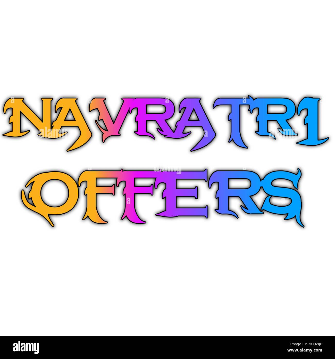 A India Gujarat Fastival Navratri migliori nuove Offerte Colourful Poster testo Letter stylish Font HD Foto sfondo Wallpaper Foto Stock