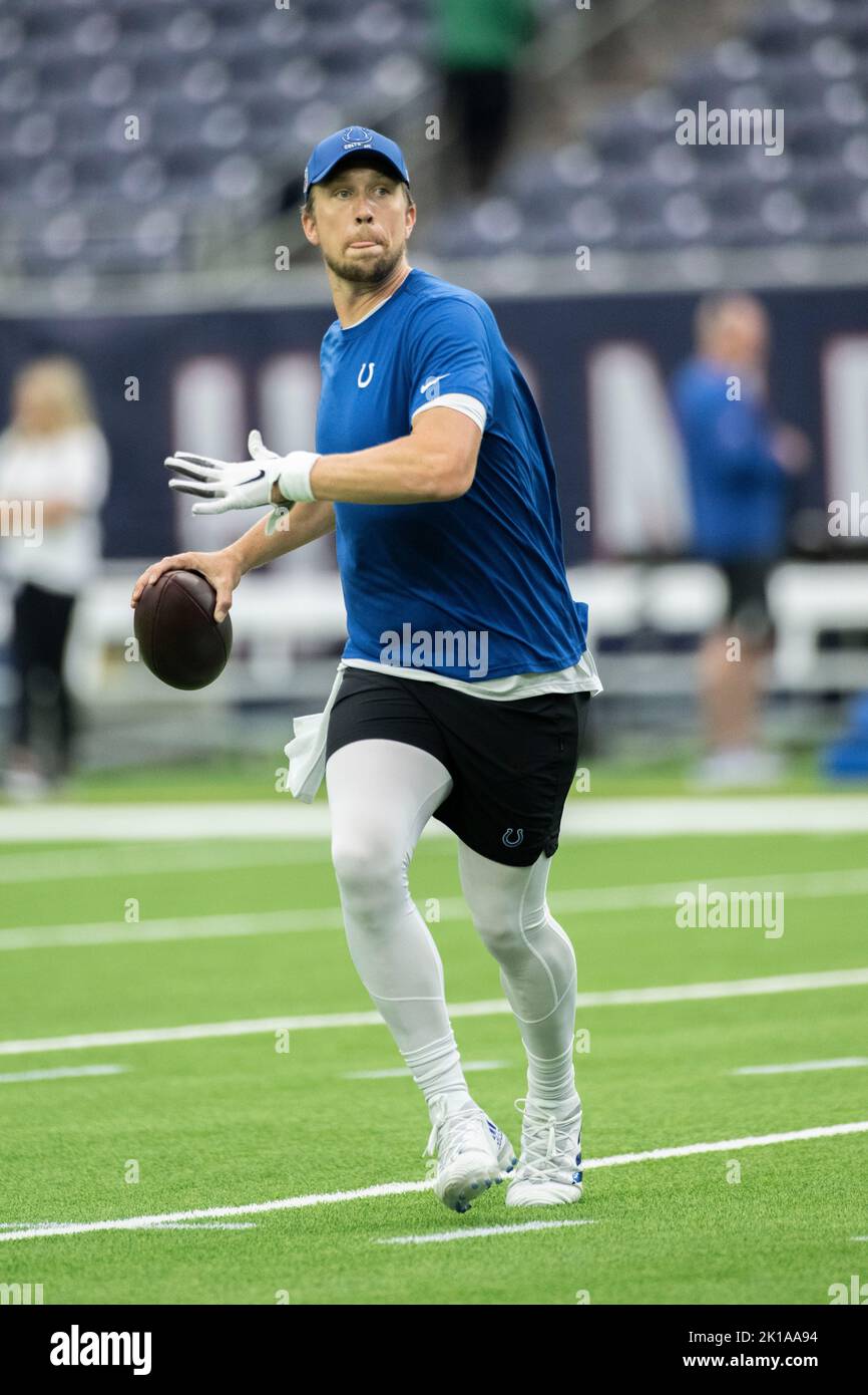 Il quarto di Indianapolis Colts Matt Ryan (2) prima della partita di football della NFL tra gli Indianapolis Colts e gli Houston Texans il 11 settembre 2022 Foto Stock