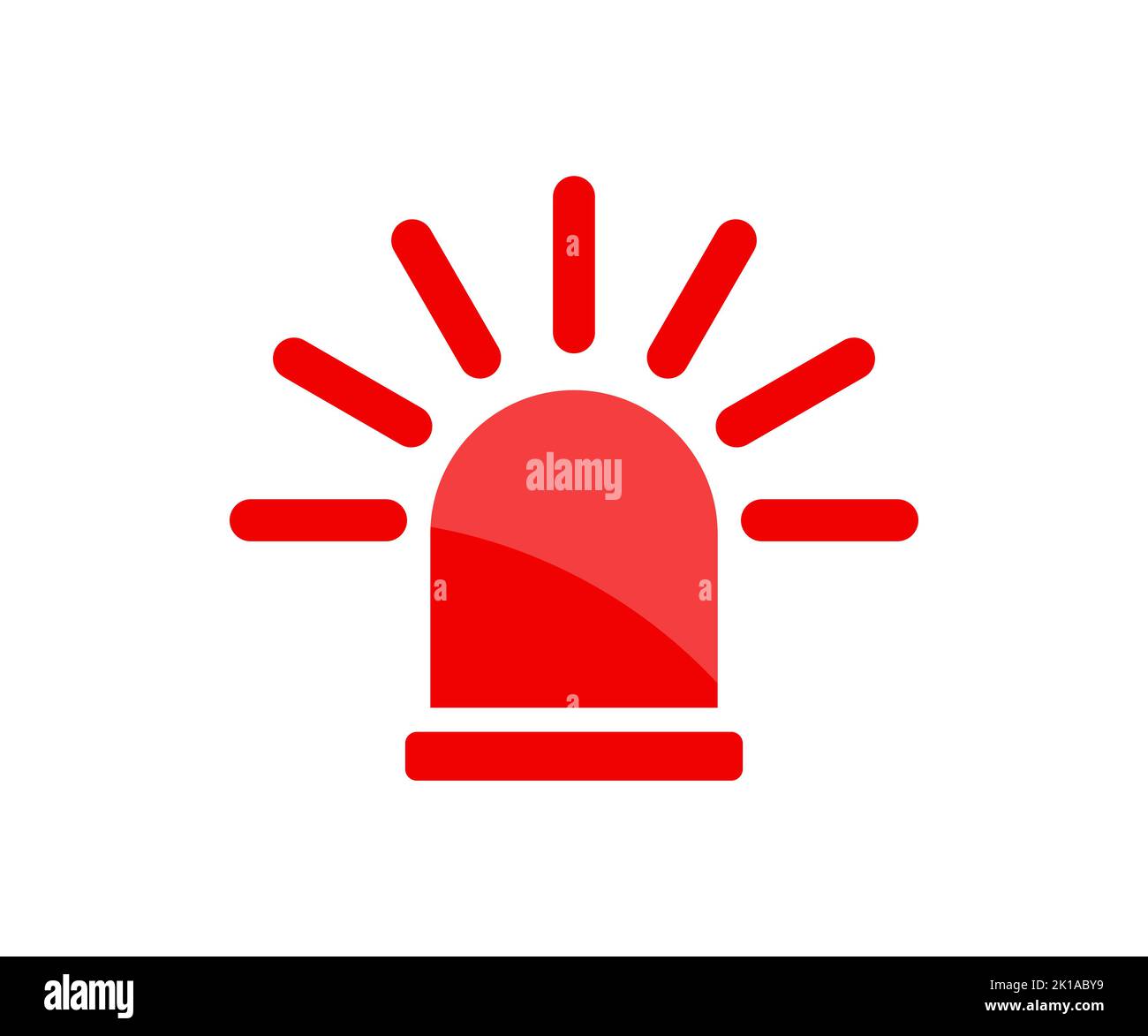 Sirena di emergenza, simbolo di allarme e simbolo di allarme. Dipartimento di emergenza polizia antincendio Ambula disegno vettoriale ed illustrazione. Illustrazione Vettoriale