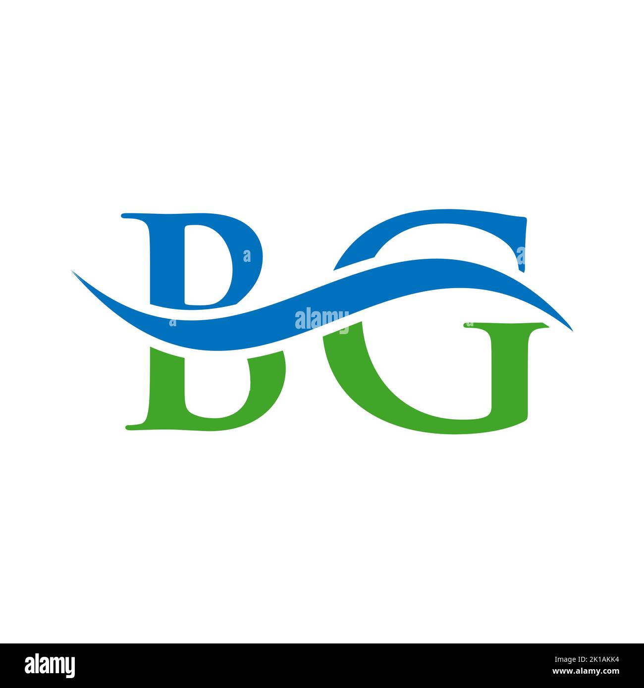 Modello vettoriale per logo BG Combine Letter. Lettera BG Logo Design segno di tipografia moderna Illustrazione Vettoriale