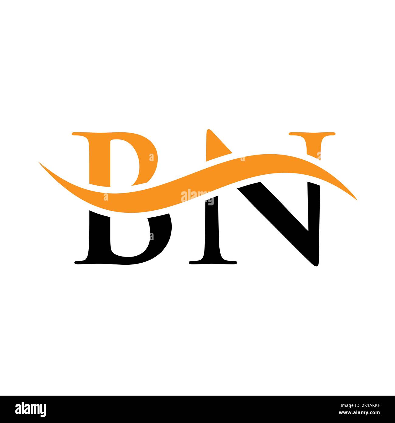 Modello vettoriale con logo della combinazione BN. Lettera BN Logo Design segno di tipografia moderna Illustrazione Vettoriale