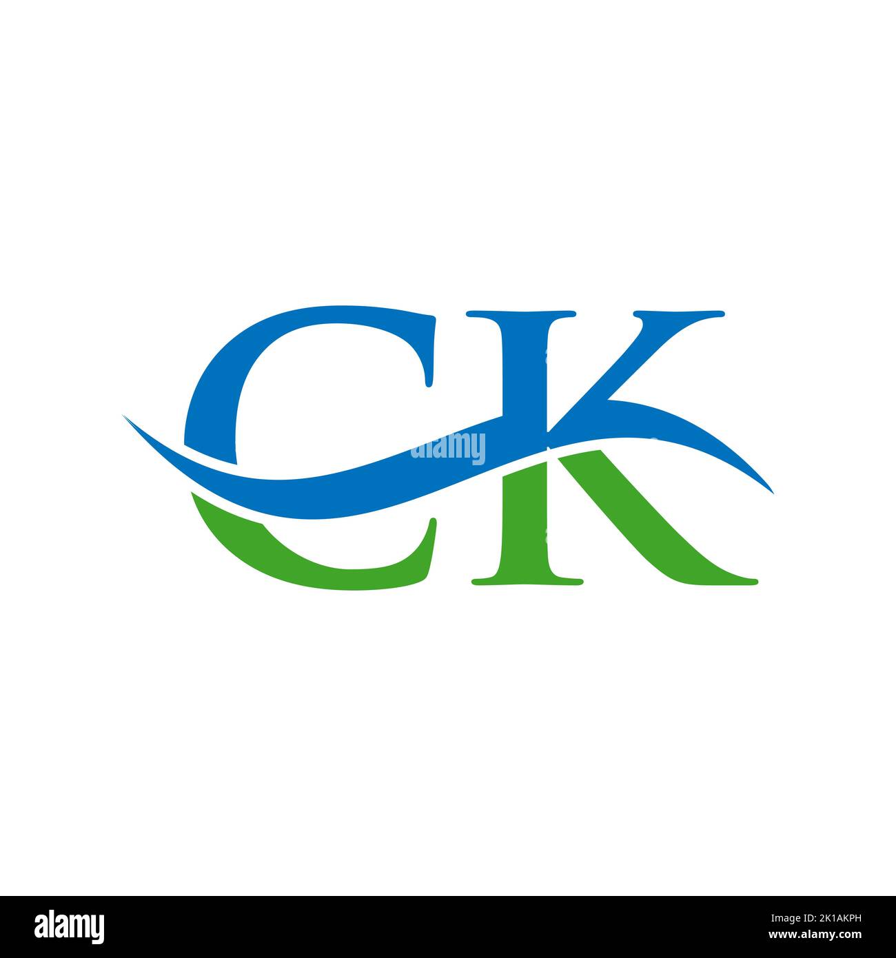 Modello vettoriale con logo CK Combine Letter. Lettera CK logo Design moderno segno di tipografia Illustrazione Vettoriale