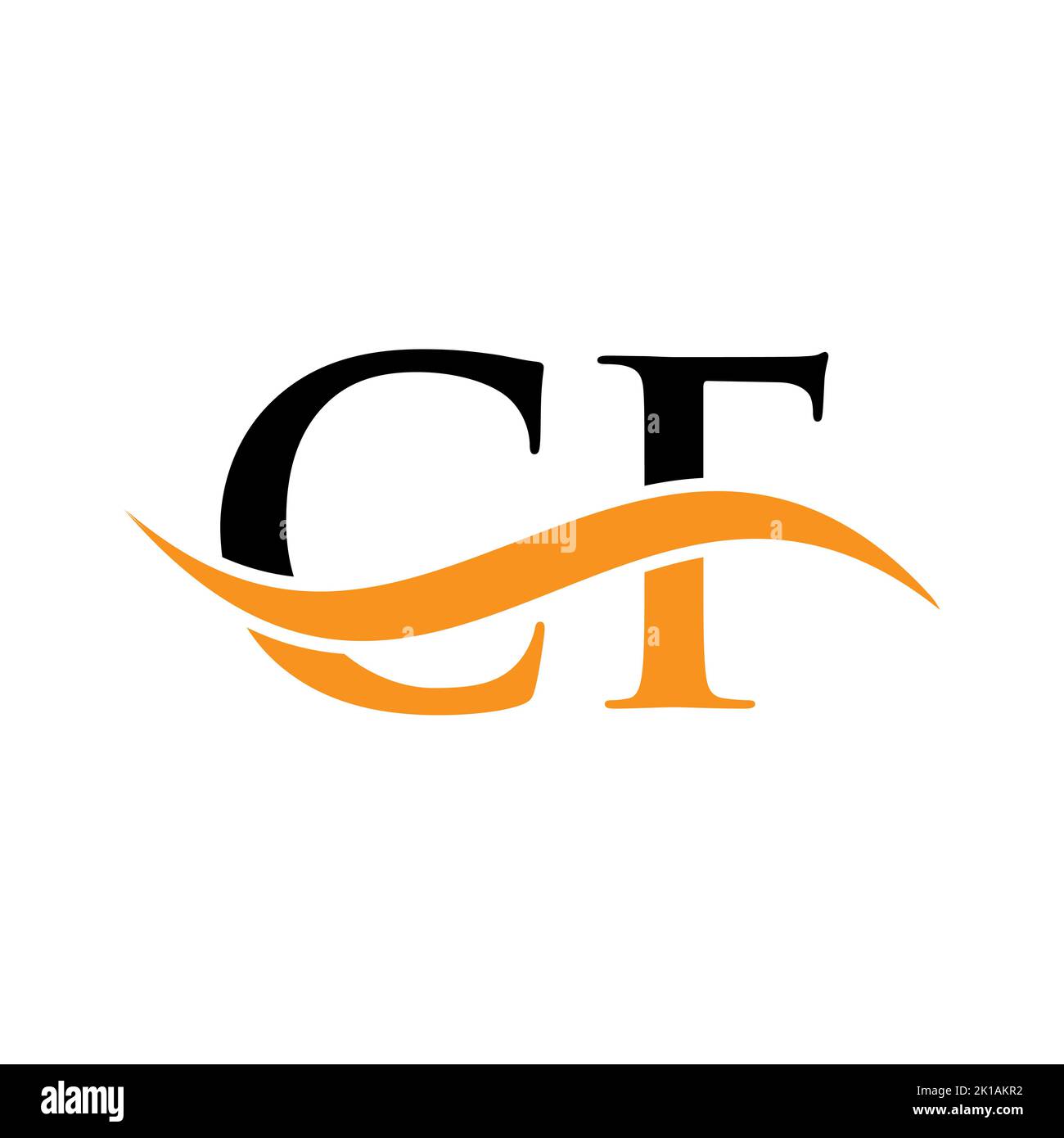 MODELLO vettoriale con logo della mietitrebbia CF. Lettera CF Logo Design moderno segno di tipografia Illustrazione Vettoriale