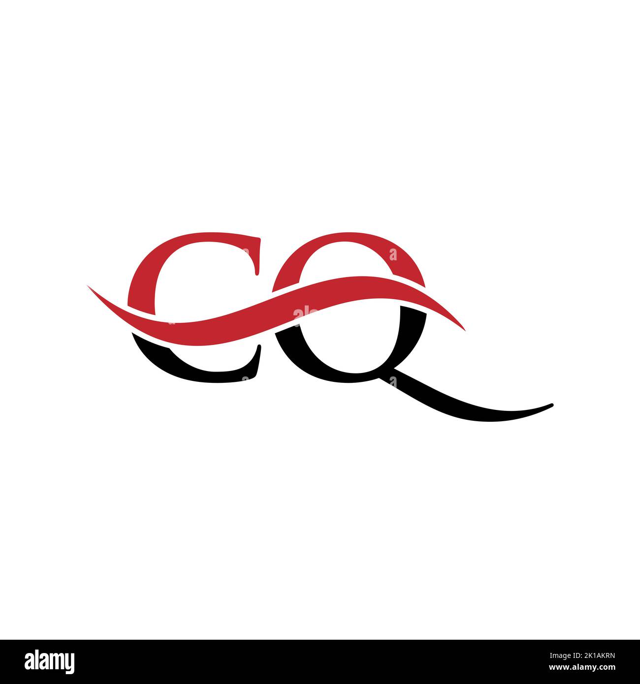 Modello vettoriale con logo CQ Combine Letter. Lettera CQ Logo Design segno di tipografia moderna Illustrazione Vettoriale