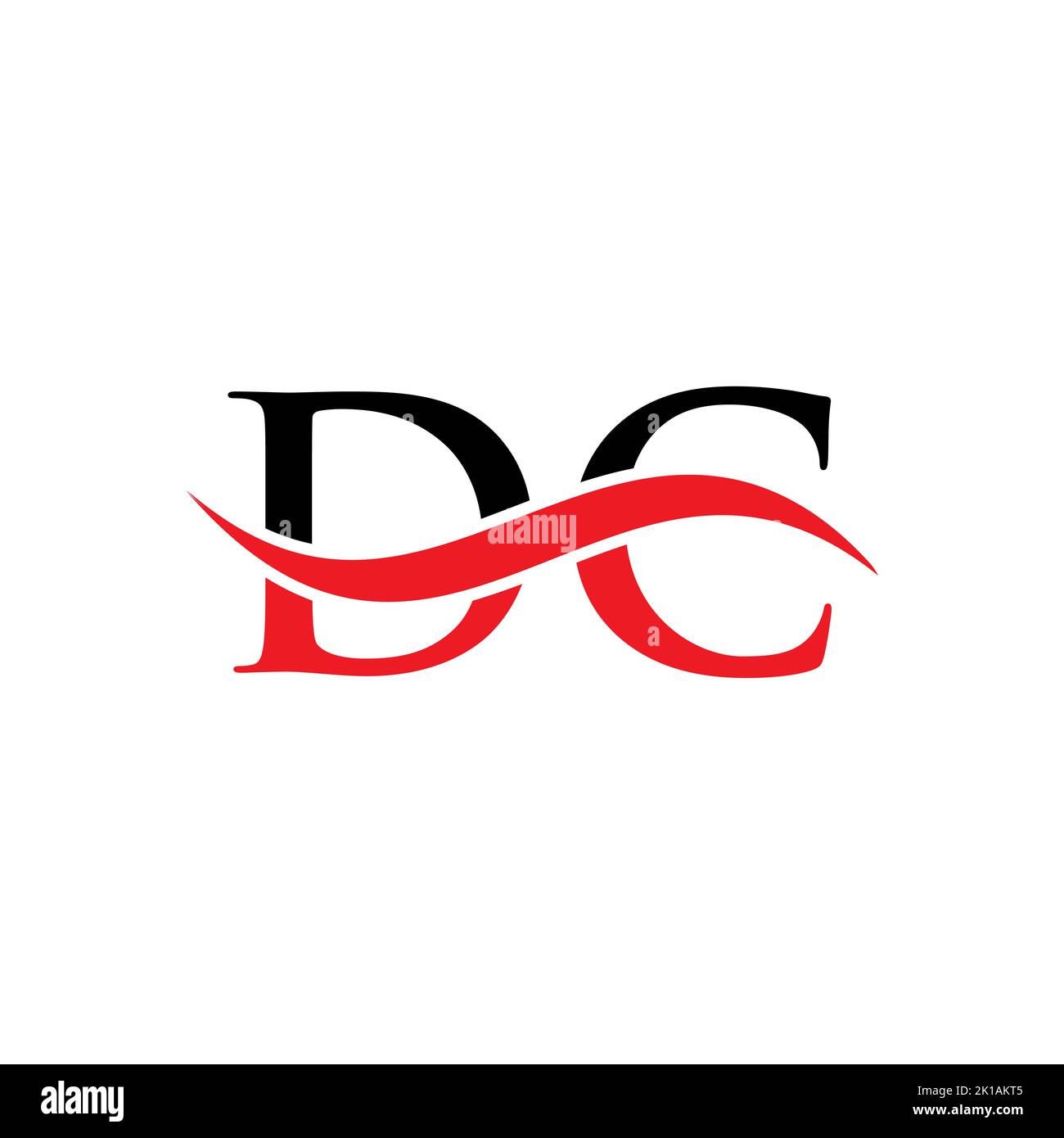 Modello vettoriale con logo DCombine Letter. Lettera DC Logo Design segno di tipografia moderna Illustrazione Vettoriale