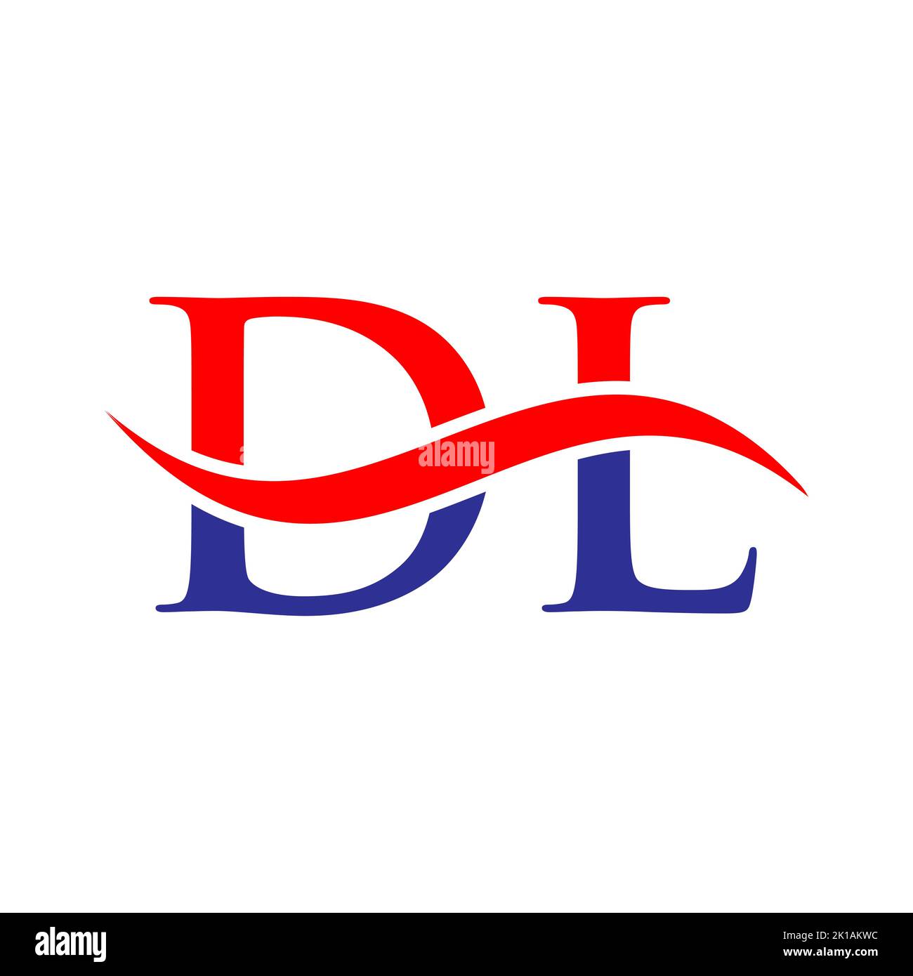 Modello vettoriale con logo della lettera della combinazione DL. LetterDL Logo Design segno di tipografia moderna Illustrazione Vettoriale