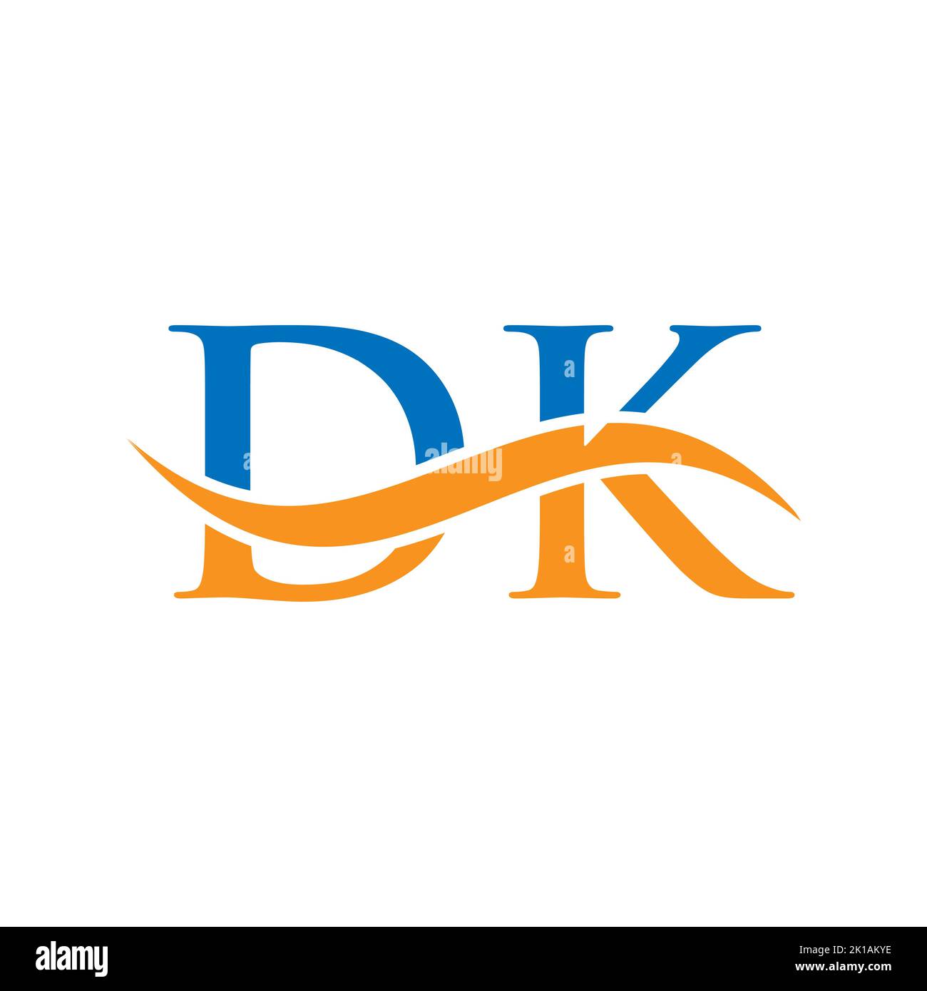 Modello vettoriale con logo DK Combine Letter. Lettera DK Logo Design segno di tipografia moderna Illustrazione Vettoriale