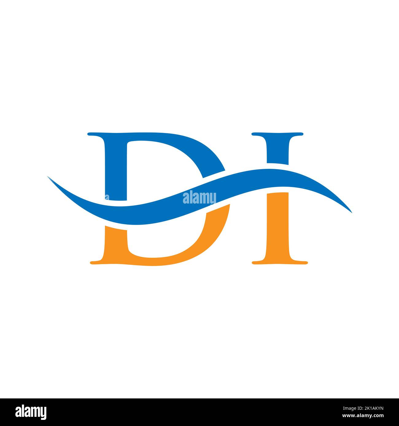 MODELLO vettoriale logo di Combine Letter. Lettera DI Logo Design segno di tipografia moderna Illustrazione Vettoriale