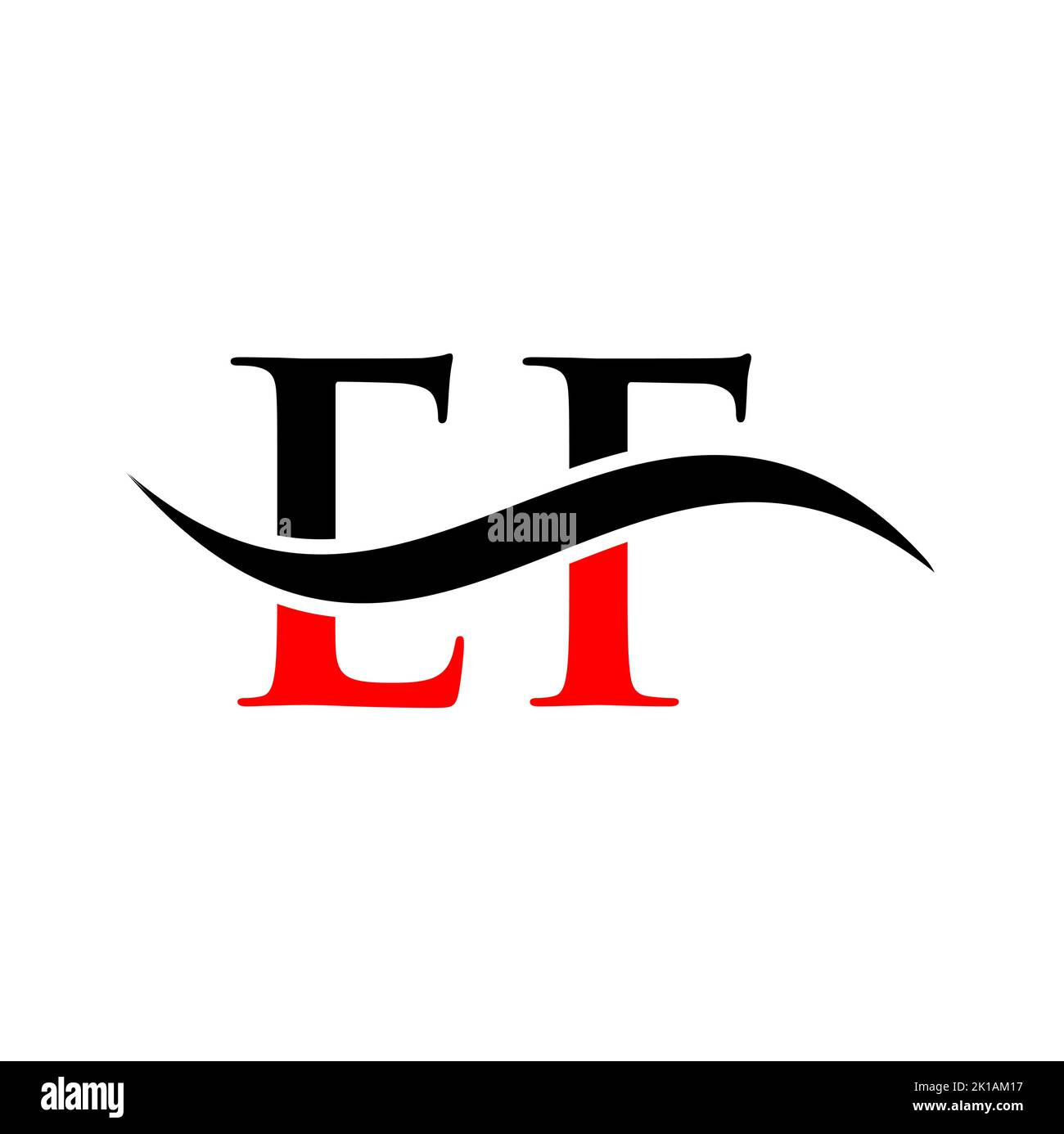 Modello vettoriale con logo EF Combine Letter. Lettera EF Logo Design moderno segno di tipografia Illustrazione Vettoriale