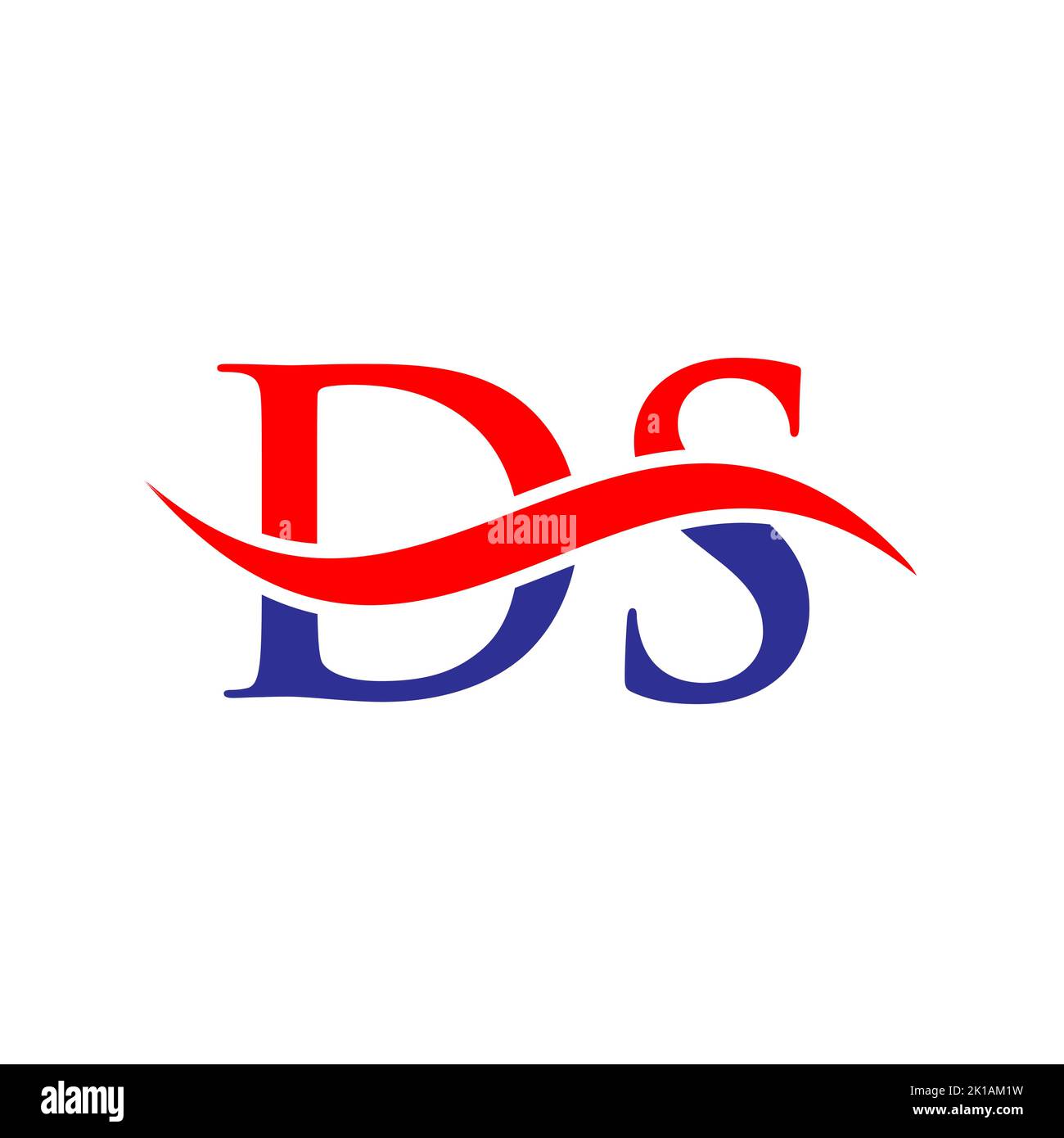 Modello vettoriale per logo DS Combine Letter. Lettera DS Logo Design segno di tipografia moderna Illustrazione Vettoriale