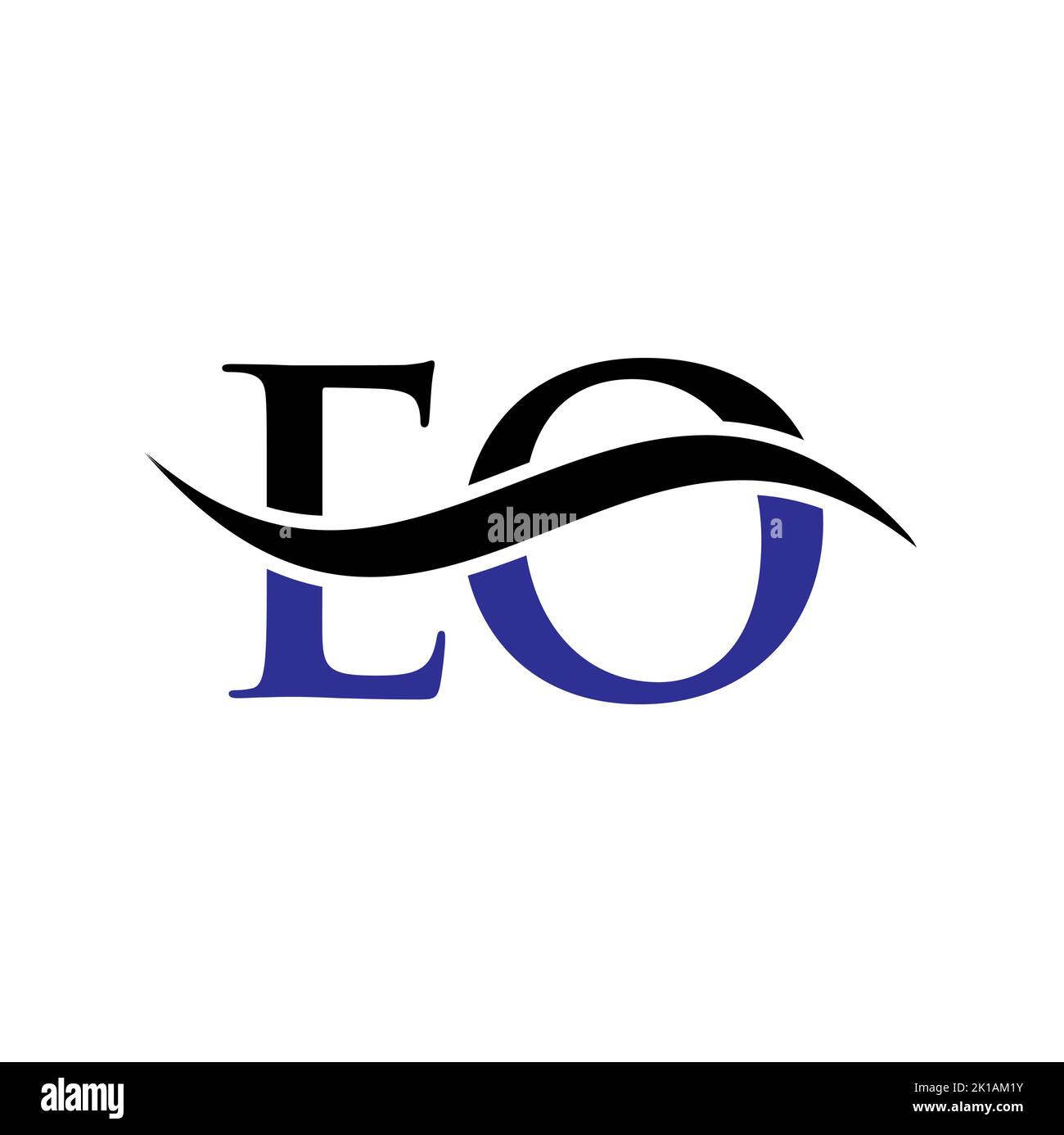 Modello vettoriale logo lettera combinazione EO. Lettera EO Logo Design moderno segno di tipografia Illustrazione Vettoriale