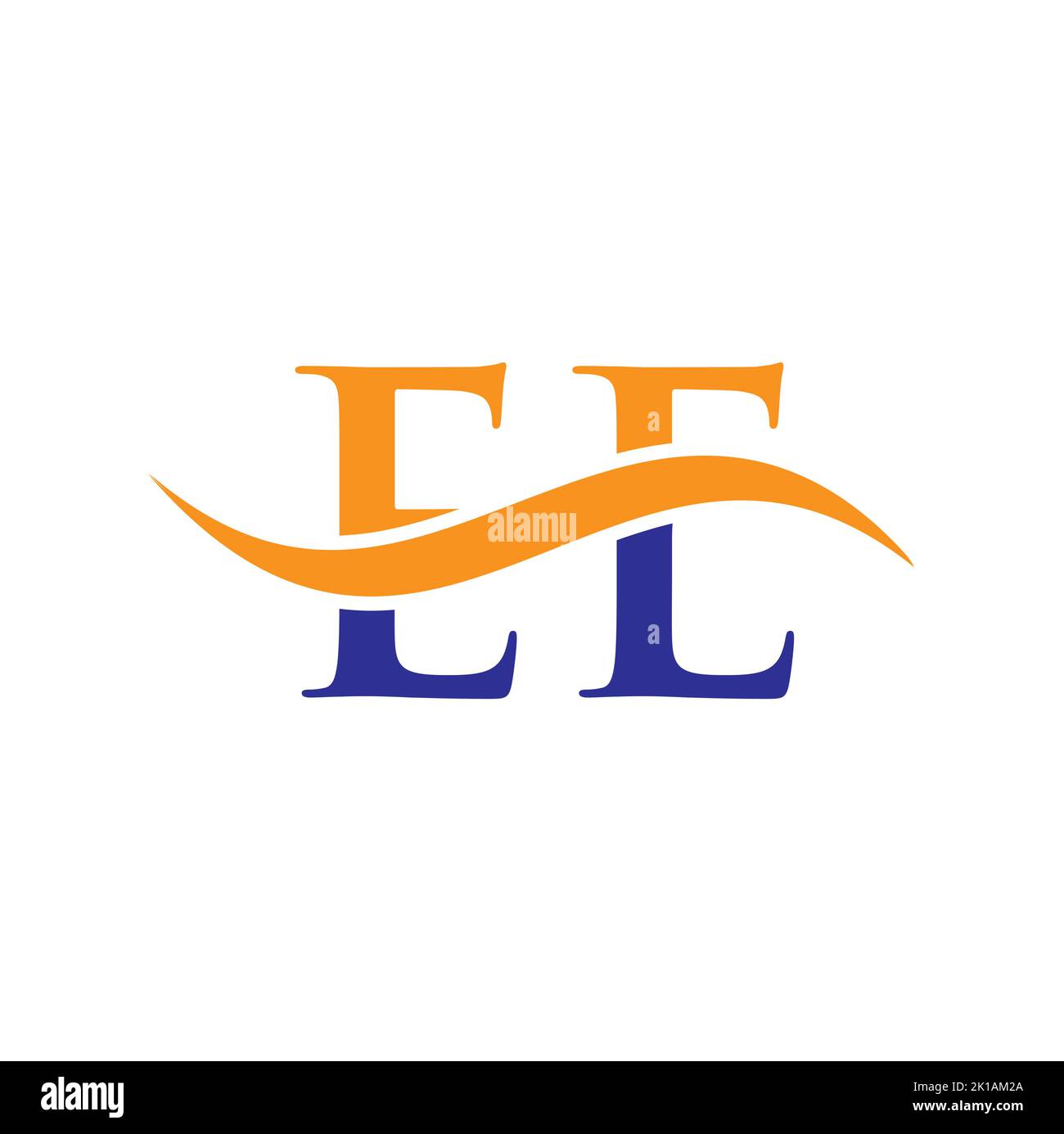 Modello vettoriale con logo lettera EE Combine. Lettera EE logo Design segno di tipografia moderna Illustrazione Vettoriale