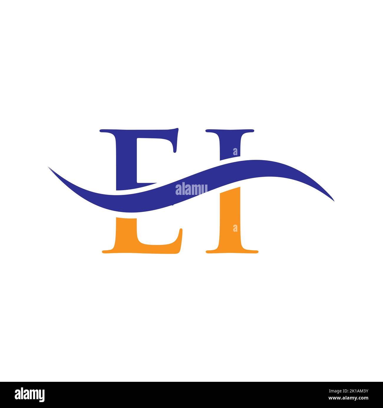 Modello vettoriale logo EI Combine Letter. Lettera ei Logo Design segno di tipografia moderna Illustrazione Vettoriale