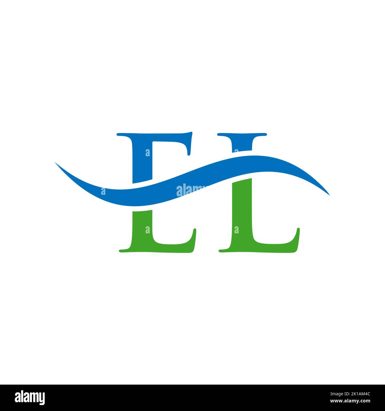 MODELLO vettoriale con logo lettera EL Combine. Lettera EL Logo Design segno di tipografia moderna Illustrazione Vettoriale