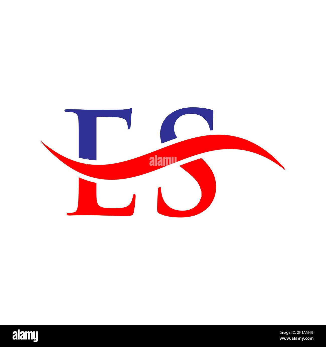 Modello vettoriale per logo lettera ES Combine. Lettera ES Logo Design segno di tipografia moderna Illustrazione Vettoriale