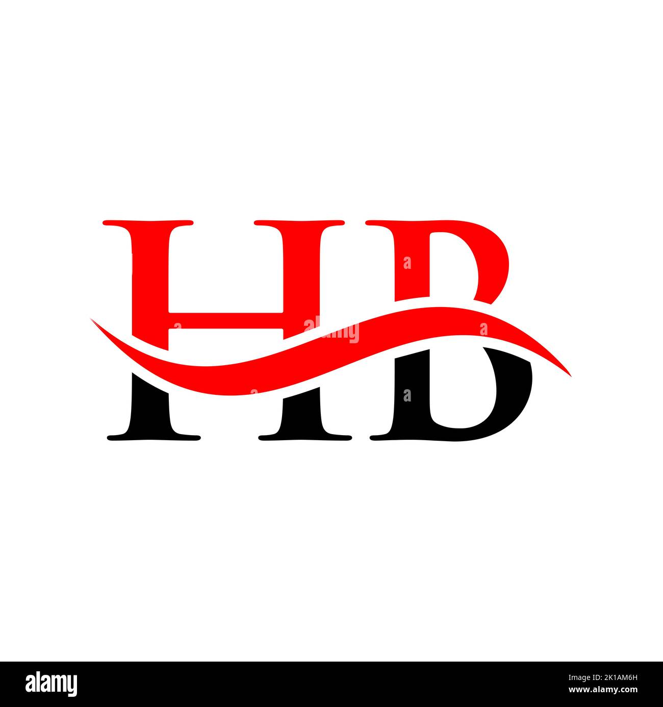 Modello vettoriale con logo HB Combine Letter. Lettera HB Logo Design segno di tipografia moderna Illustrazione Vettoriale