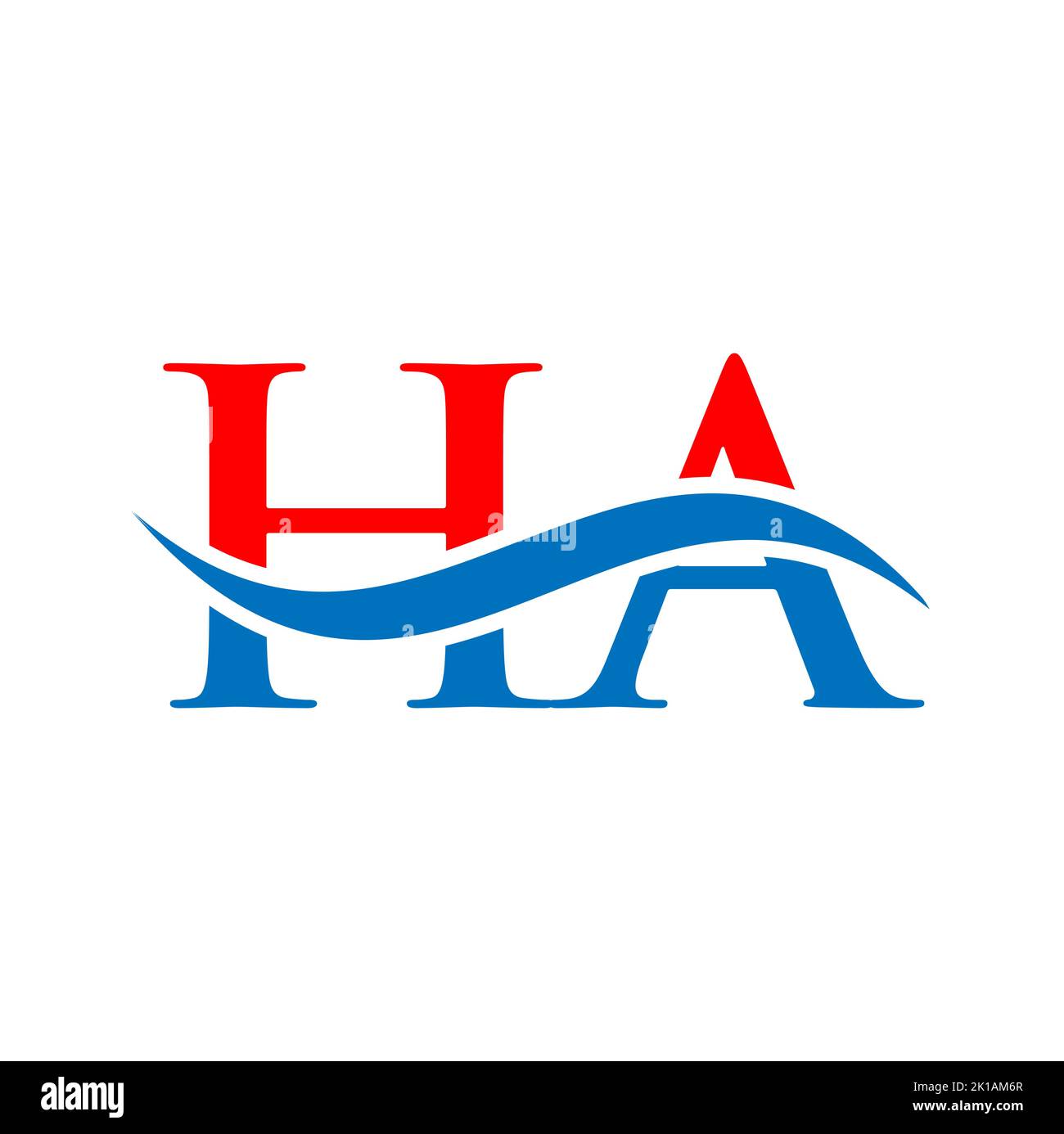 MODELLO vettoriale con logo lettera ha Combine. Lettera ha Logo Design moderno segno di tipografia Illustrazione Vettoriale