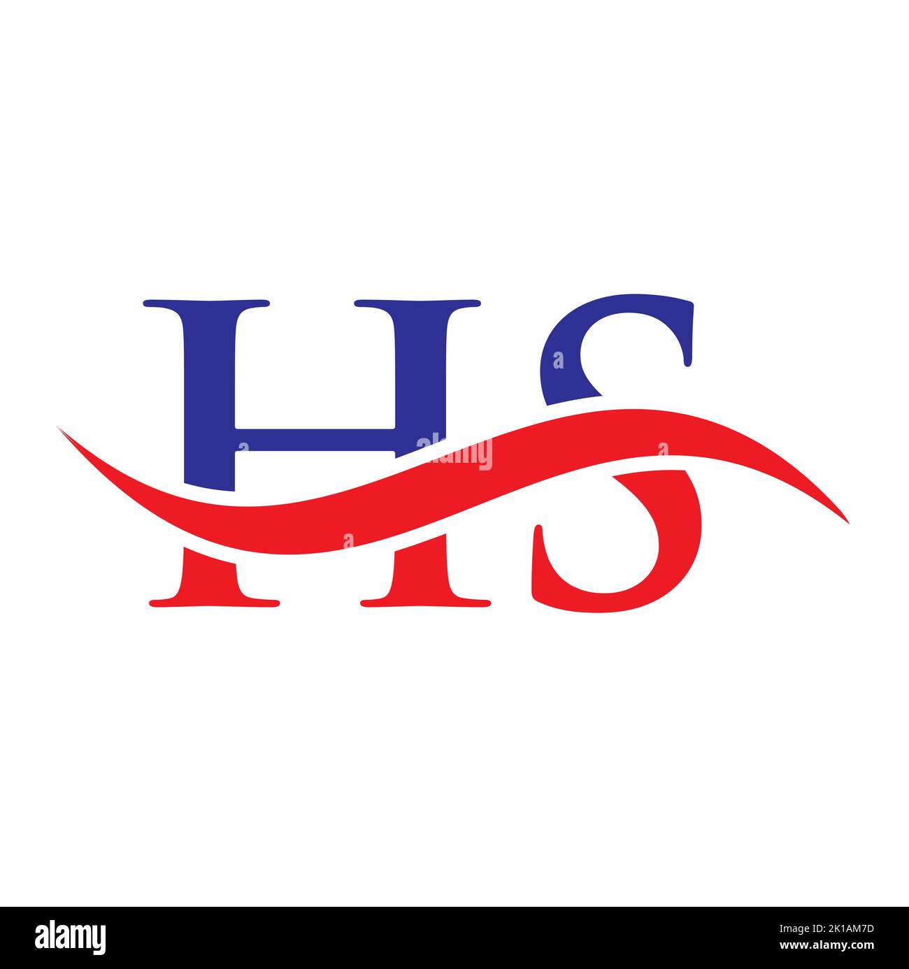 Modello vettoriale con logo lettera HS Combine. Lettera HS Logo Design segno di tipografia moderna Illustrazione Vettoriale