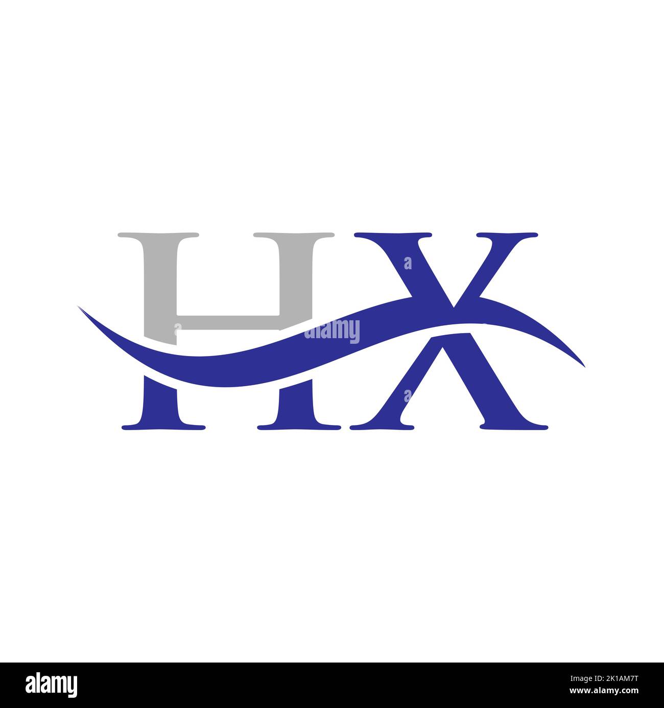 Modello vettoriale con logo HX Combine Letter. Lettera HX Logo Design segno di tipografia moderna Illustrazione Vettoriale