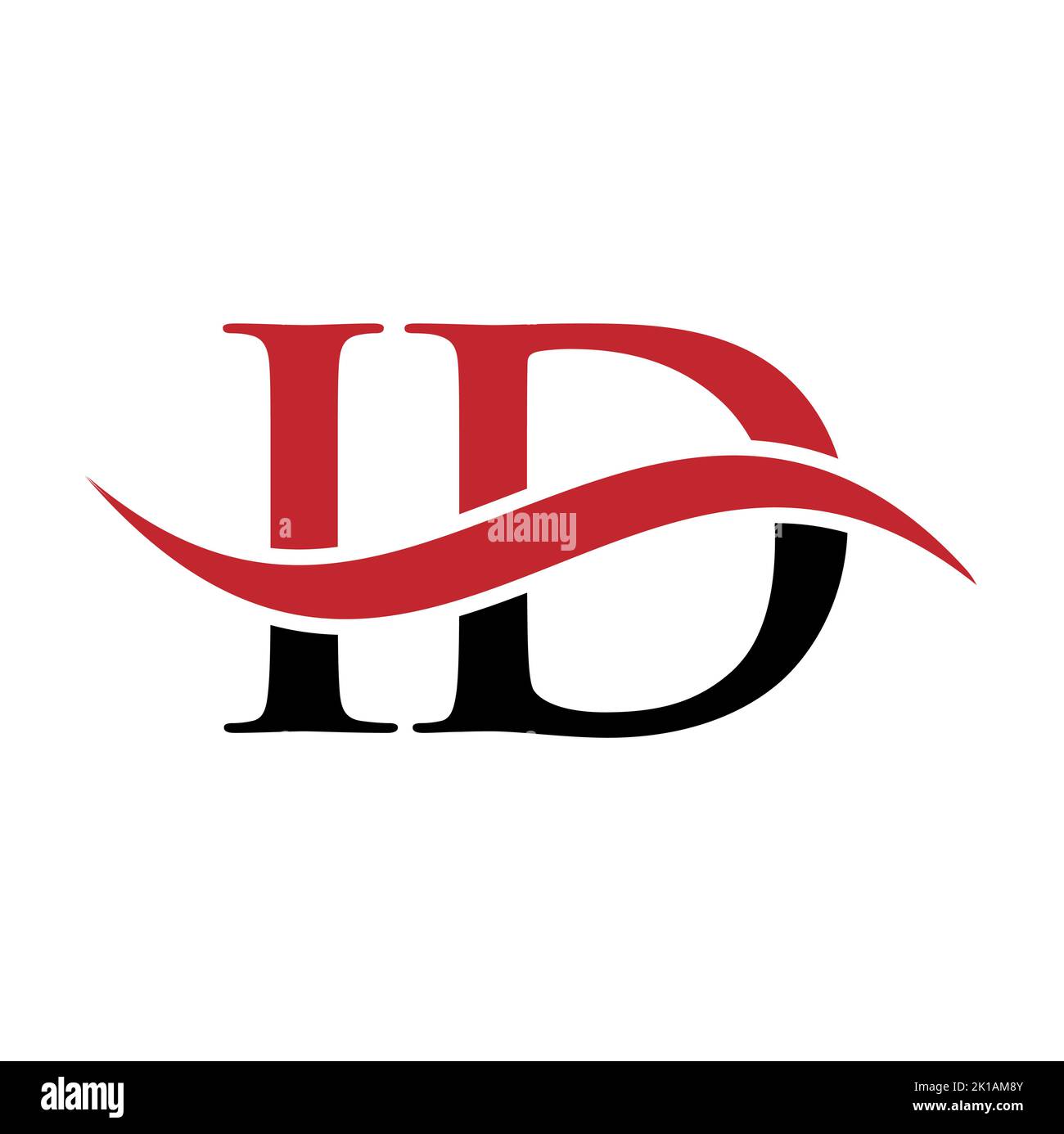 Modello vettoriale per logo lettera ID Combine. Lettera ID Logo Design moderno segno di tipografia Illustrazione Vettoriale