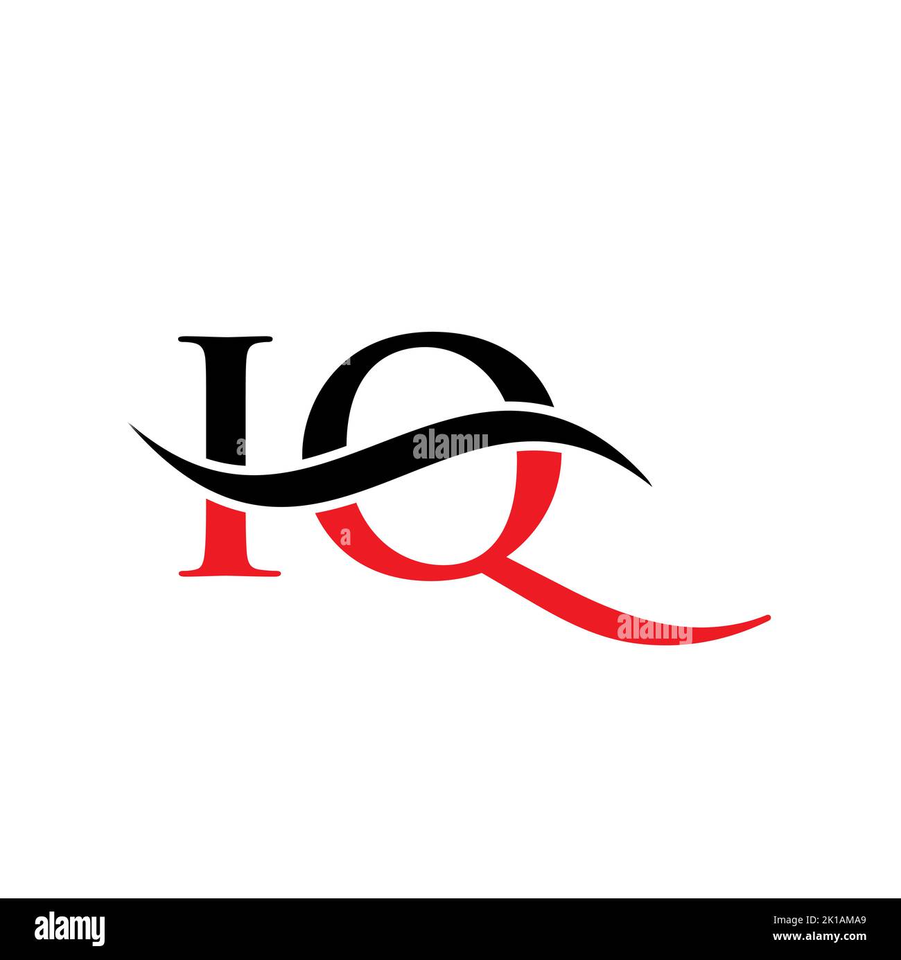 Modello vettoriale con logo IQ Combine Letter. Lettera IQ Logo Design segno di tipografia moderna Illustrazione Vettoriale