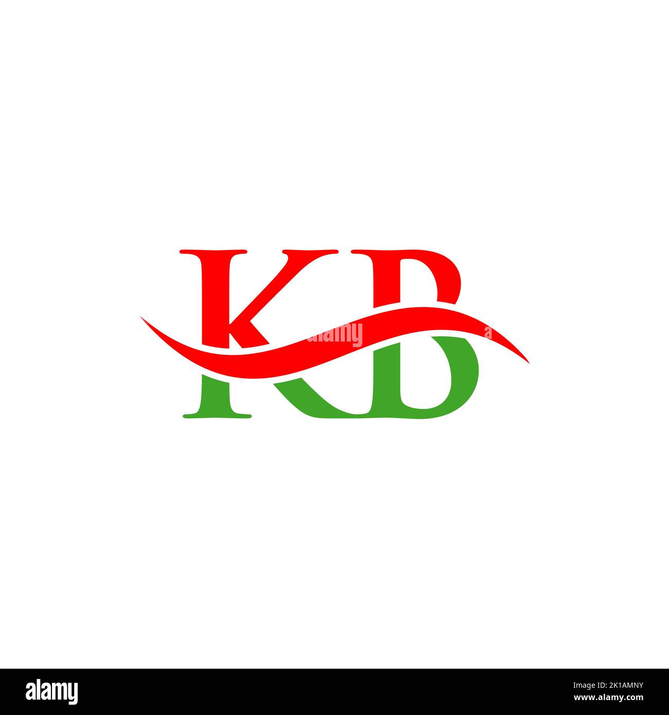 Modello vettoriale logo lettera combinata KB. Lettera KB Logo Design moderno segno di tipografia Illustrazione Vettoriale