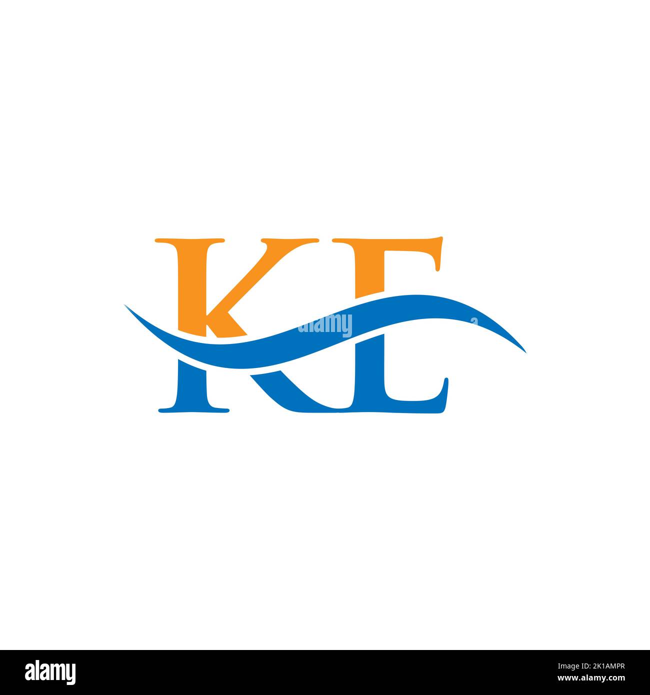 Modello vettoriale con logo lettera combinata KE. Lettera KE Logo Design moderno segno di tipografia Illustrazione Vettoriale