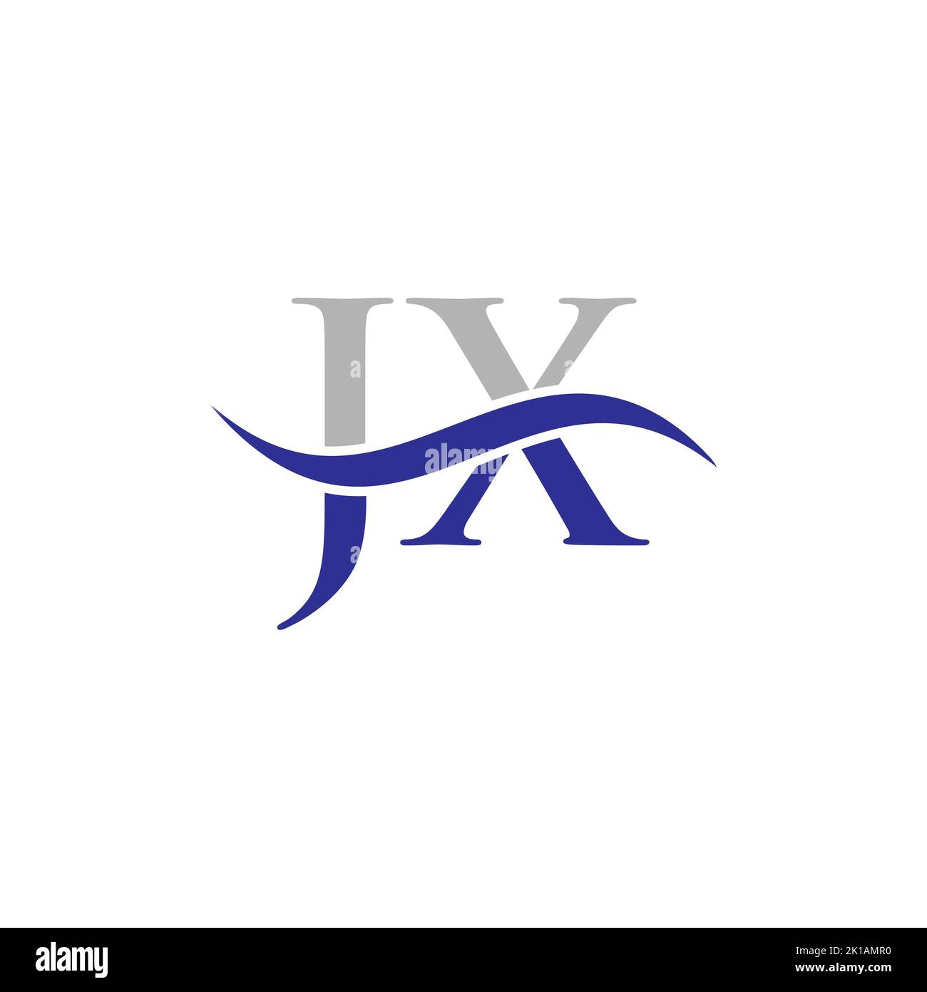 Modello vettoriale con logo JX Combine Letter. Lettera JX Logo Design segno di tipografia moderna Illustrazione Vettoriale