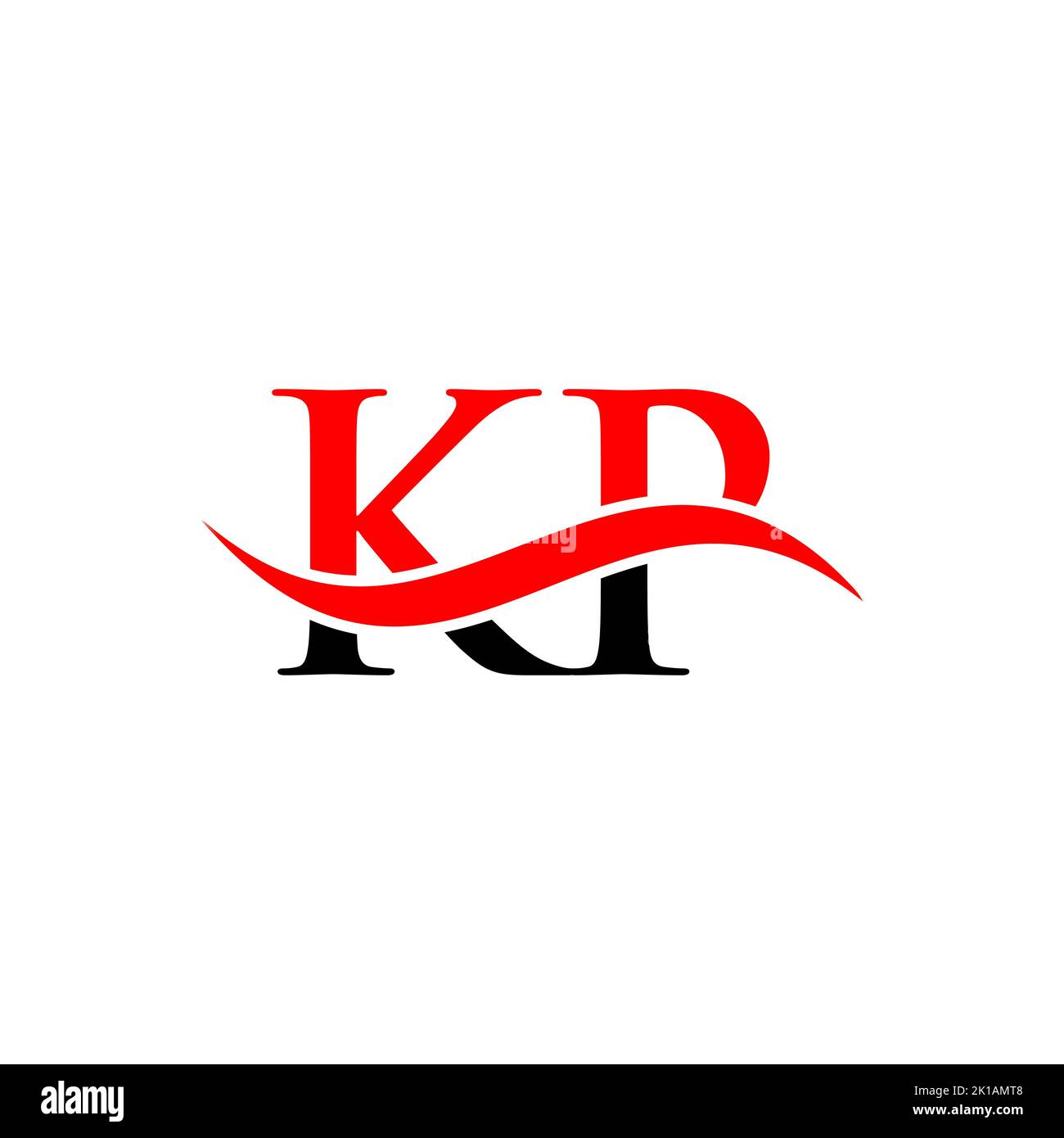 Modello vettoriale con logo KP Combine Letter. Lettera KP Logo Design segno di tipografia moderna Illustrazione Vettoriale