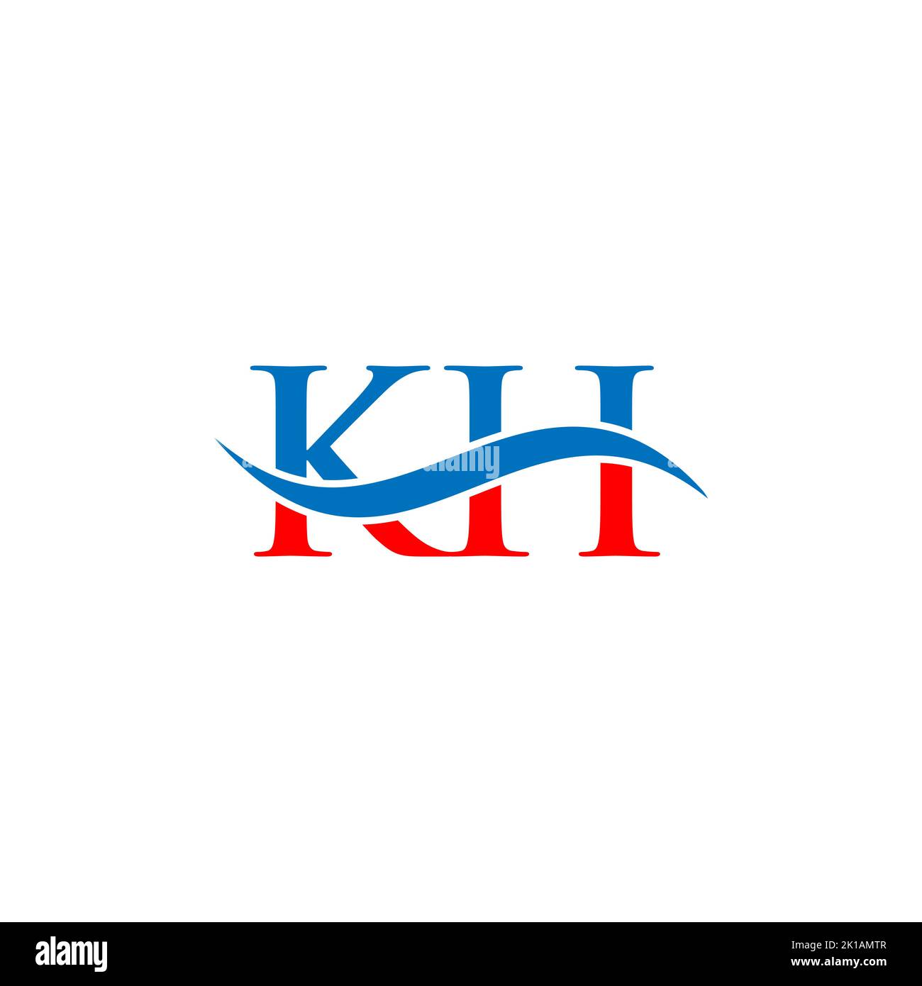 Modello vettoriale con logo KH Combine Letter. Lettera KH Logo Design segno di tipografia moderna Illustrazione Vettoriale