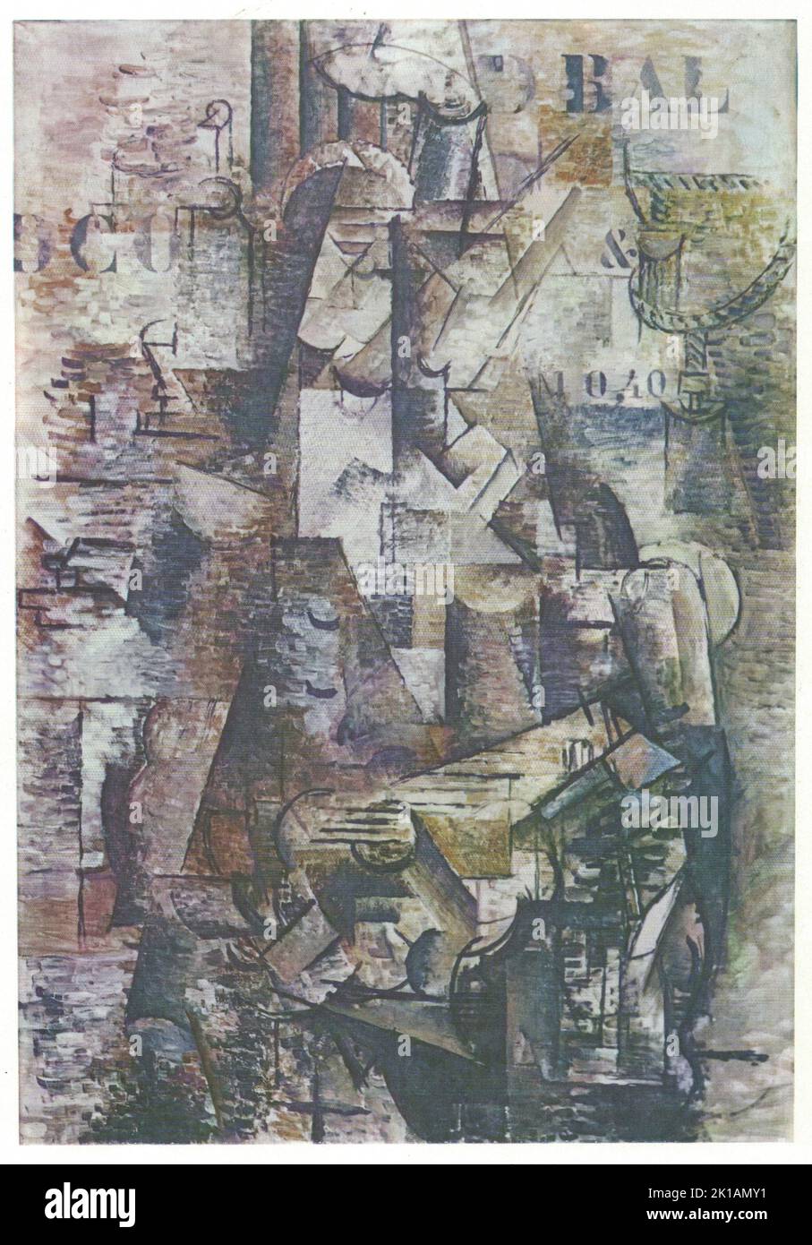Georges Braque, il portoghese, 1911, olio su tela. Georges Braque, 13 maggio 1882 - 31 agosto 1963, è stato un grande pittore, collagista, disegnatore, incisore e scultore francese del 20th° secolo. I suoi contributi più notevoli furono nella sua alleanza con il Fauvismo del 1905, e il ruolo che svolse nello sviluppo del Cubismo. Il lavoro del Braques tra il 1908 e il 1912 è strettamente associato a quello del suo collega Pablo Picasso. Le loro rispettive opere cubiste erano indistinguibili per molti anni, eppure la natura tranquilla di Braque fu parzialmente eclissata dalla fama e dalla notorietà di Picasso. Foto Stock