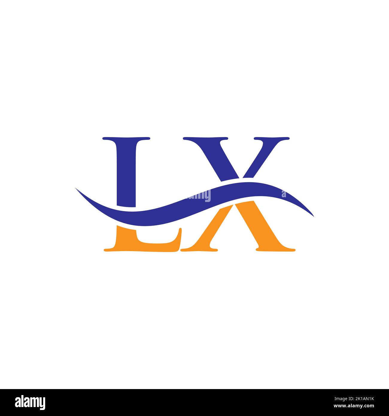 Modello vettoriale con logo LX Combine Letter. Lettera LX Logo Design segno di tipografia moderna Illustrazione Vettoriale