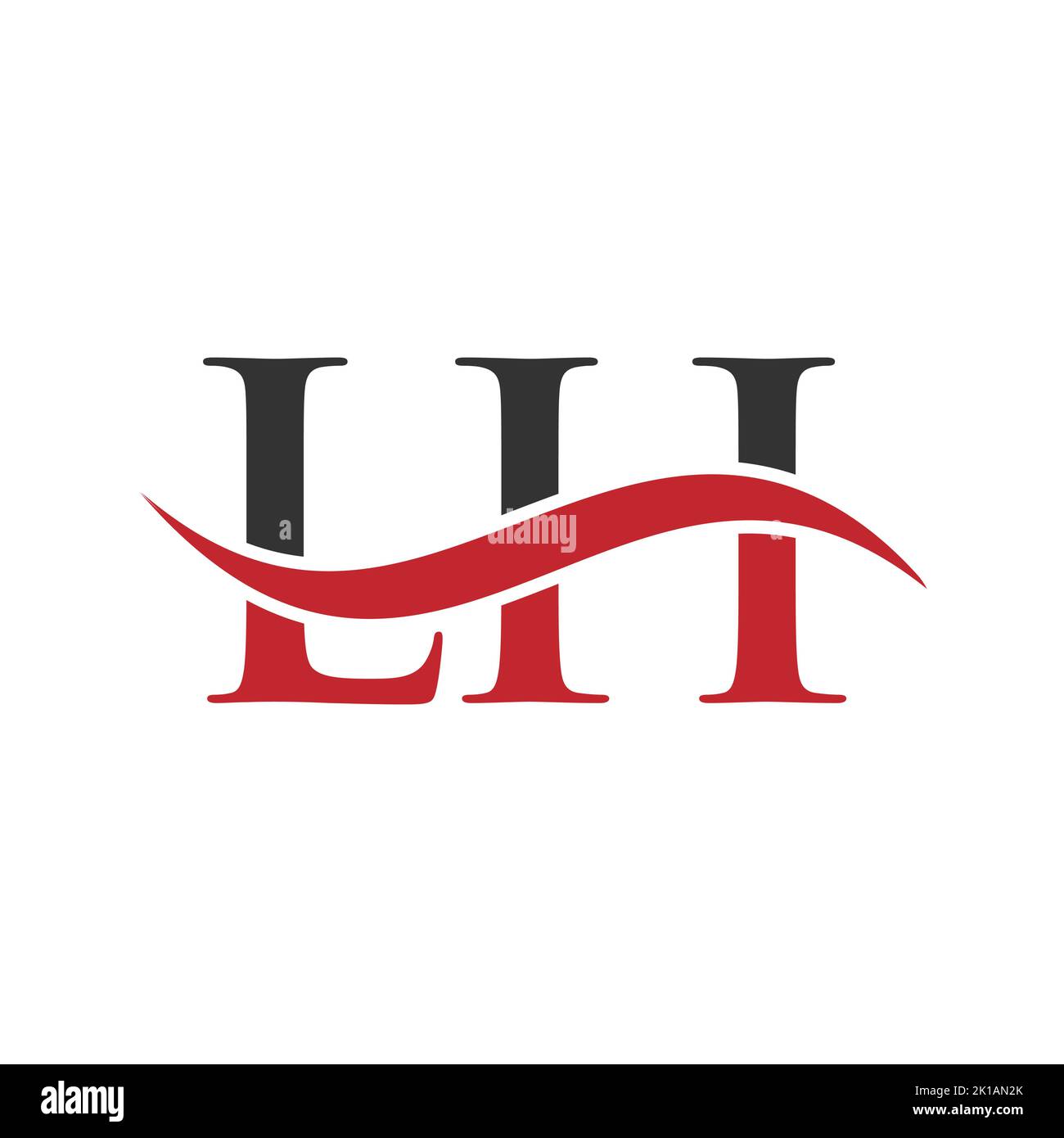 Modello vettoriale con logo LH Combine Letter. Lettera LH Logo Design segno di tipografia moderna Illustrazione Vettoriale