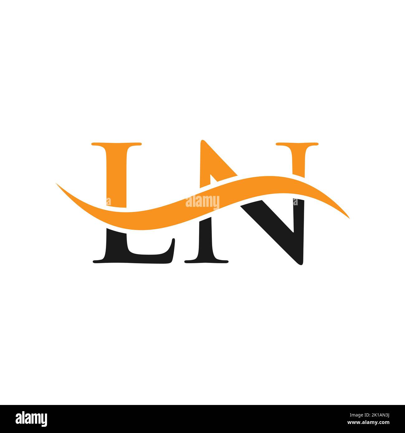 Modello vettoriale con logo LN Combine Letter. Lettera LN Logo Design segno di tipografia moderna Illustrazione Vettoriale