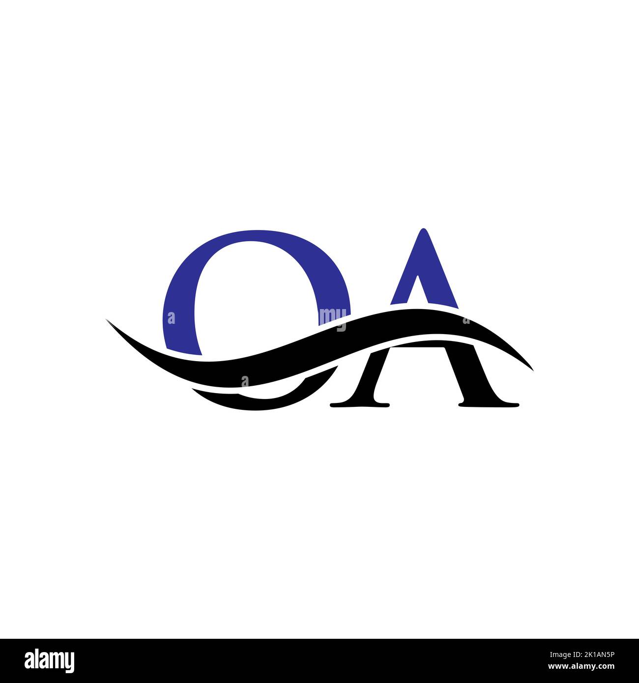 Modello vettoriale per logo OA Combine Letter. Lettera OA Logo Design moderno segno di tipografia Illustrazione Vettoriale