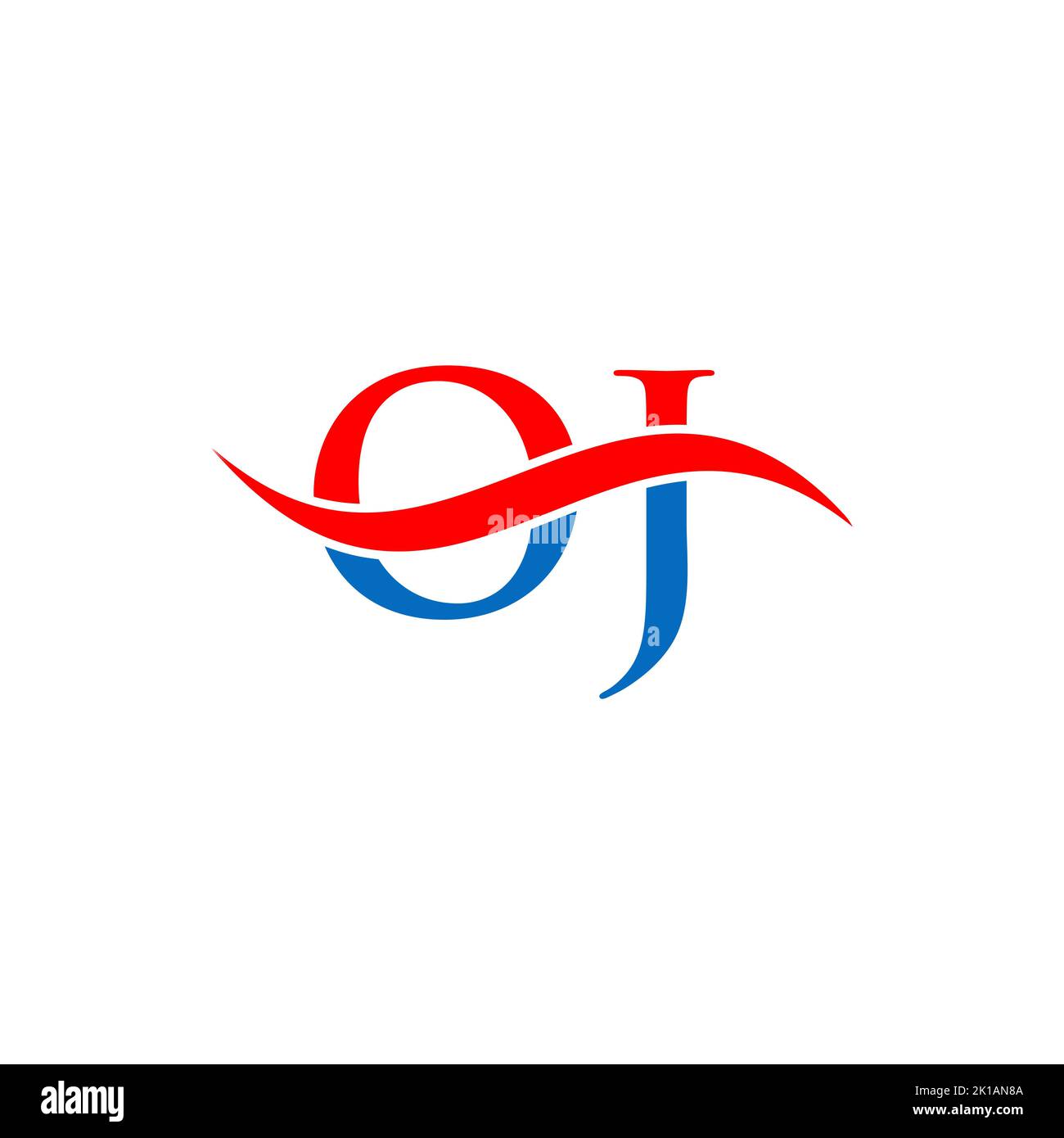 Modello vettoriale per logo OJ Combine Letter. Lettera OJ Logo Design segno di tipografia moderna Illustrazione Vettoriale