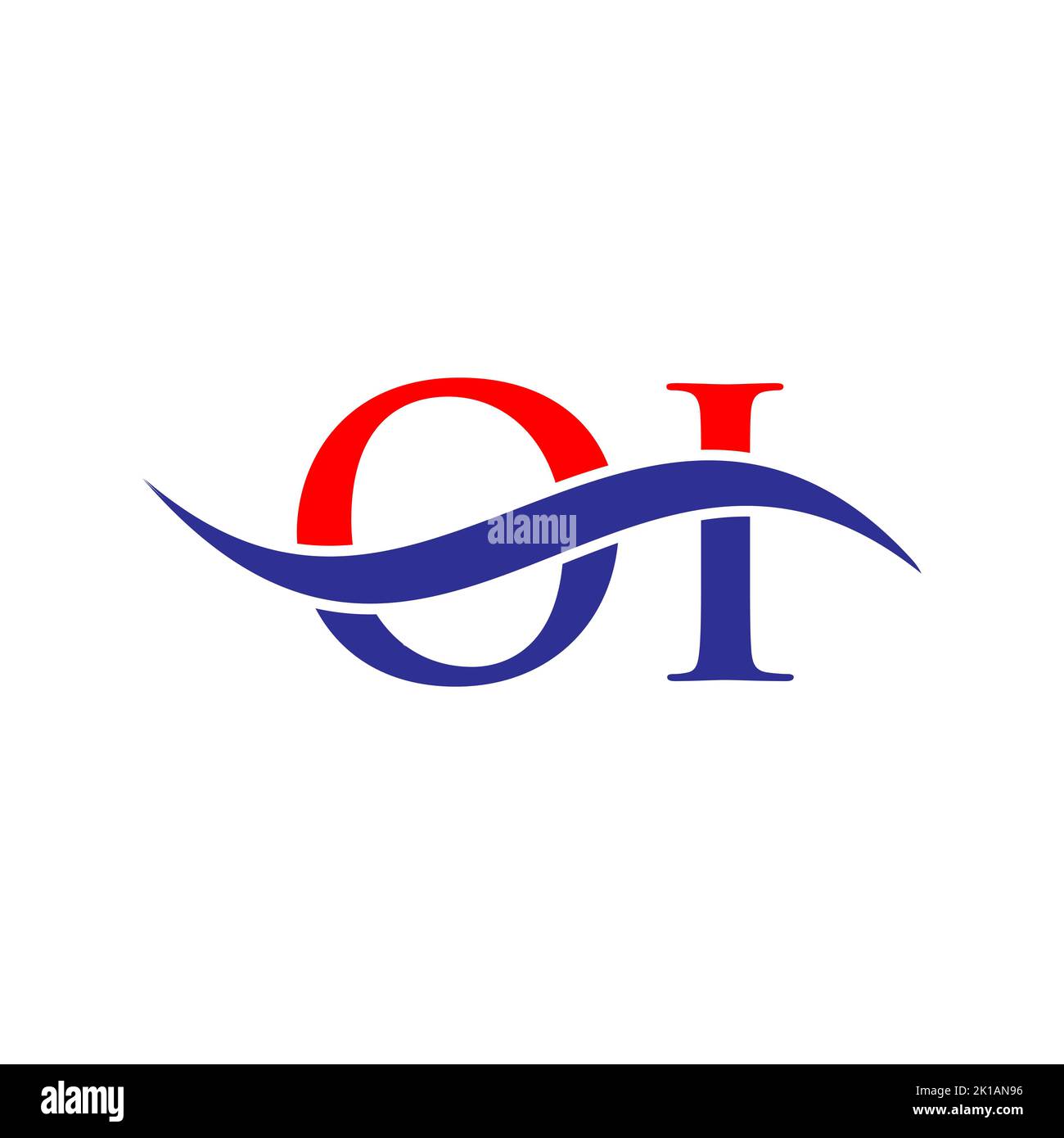 MODELLO vettoriale con logo OI Combine Letter. Lettera OI Logo Design segno di tipografia moderna Illustrazione Vettoriale